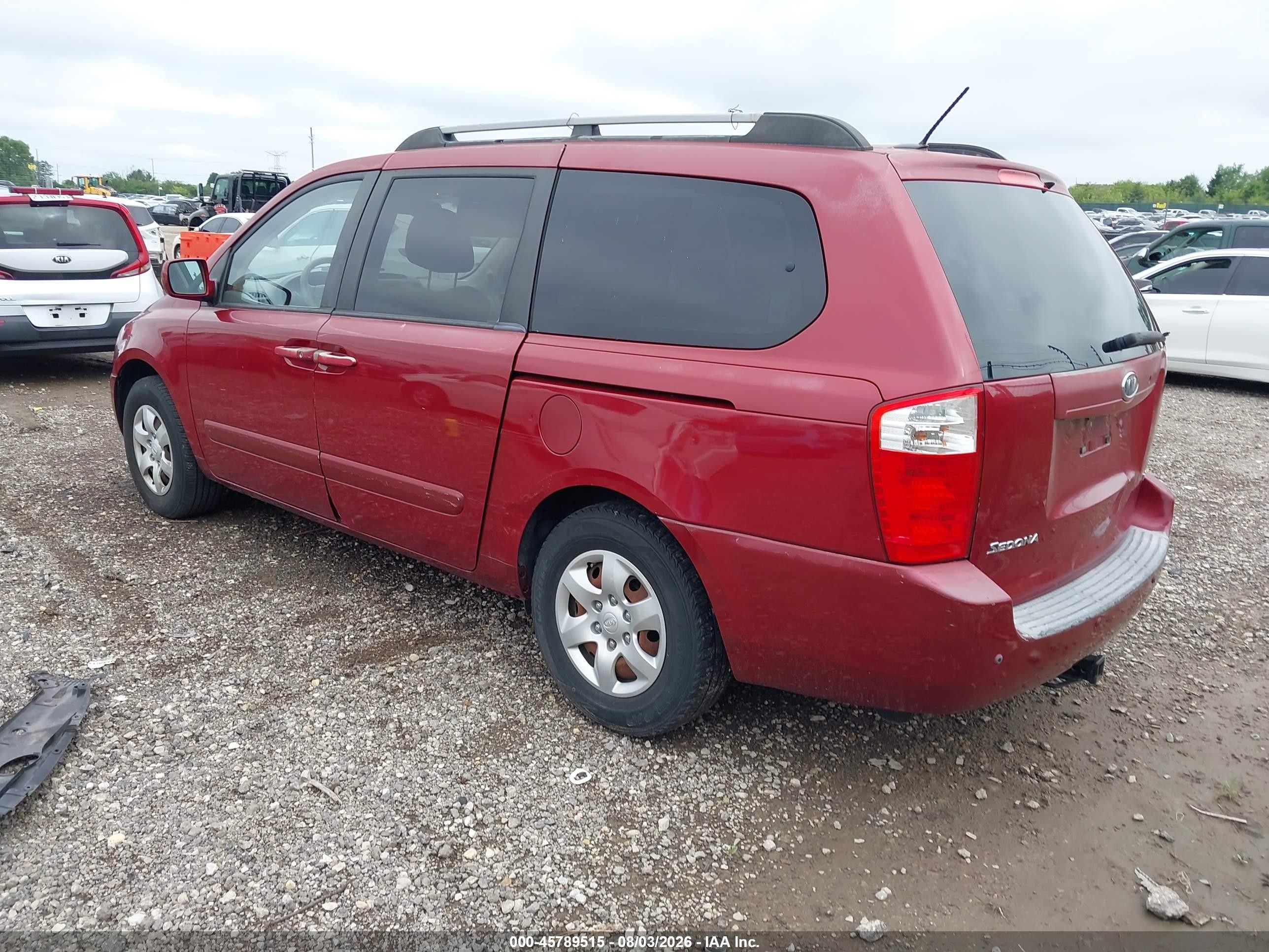 2009 Kia Sedona Lx Red vin: KNDMB233496273465