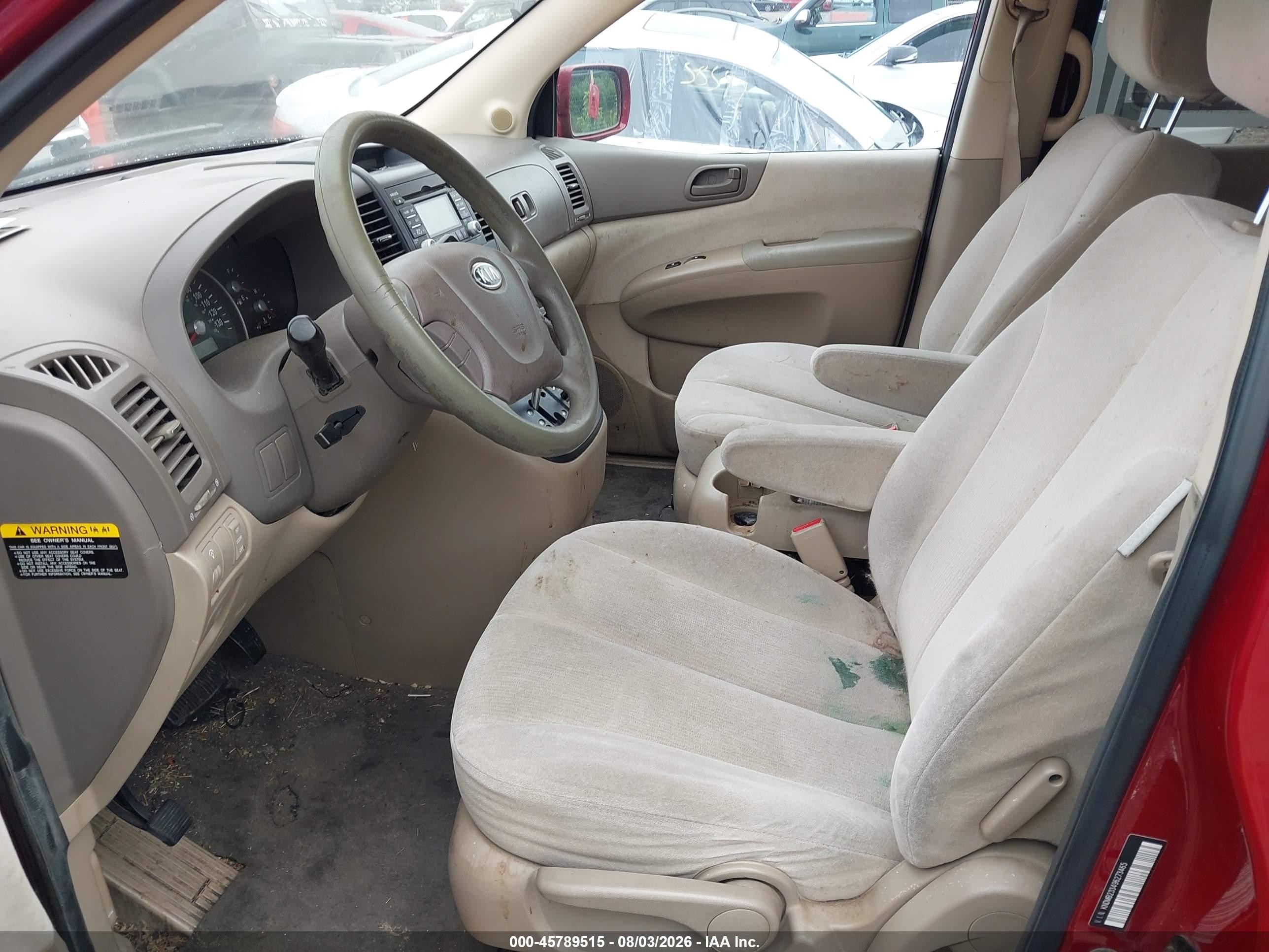 2009 Kia Sedona Lx Red vin: KNDMB233496273465