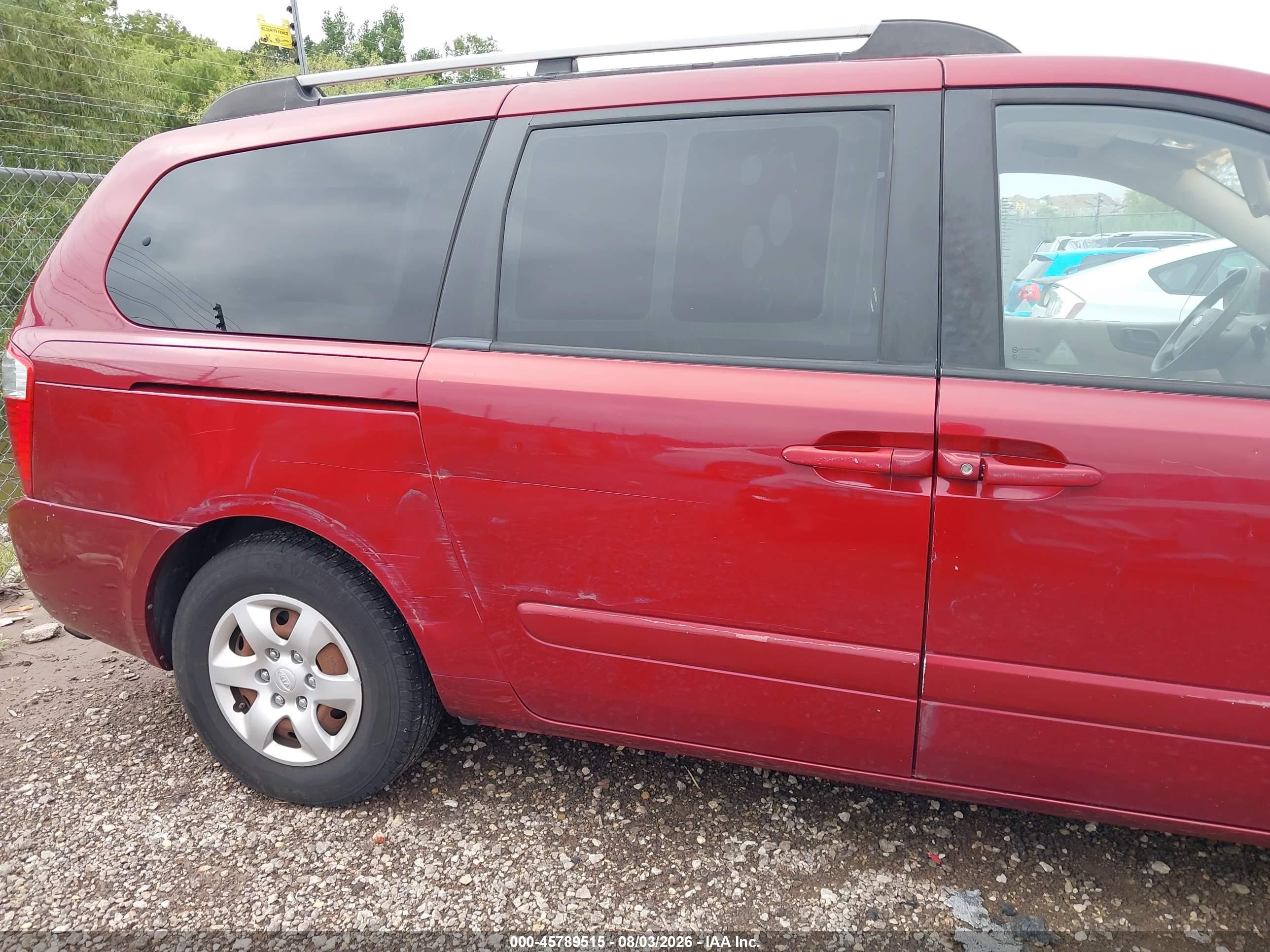 2009 Kia Sedona Lx Red vin: KNDMB233496273465