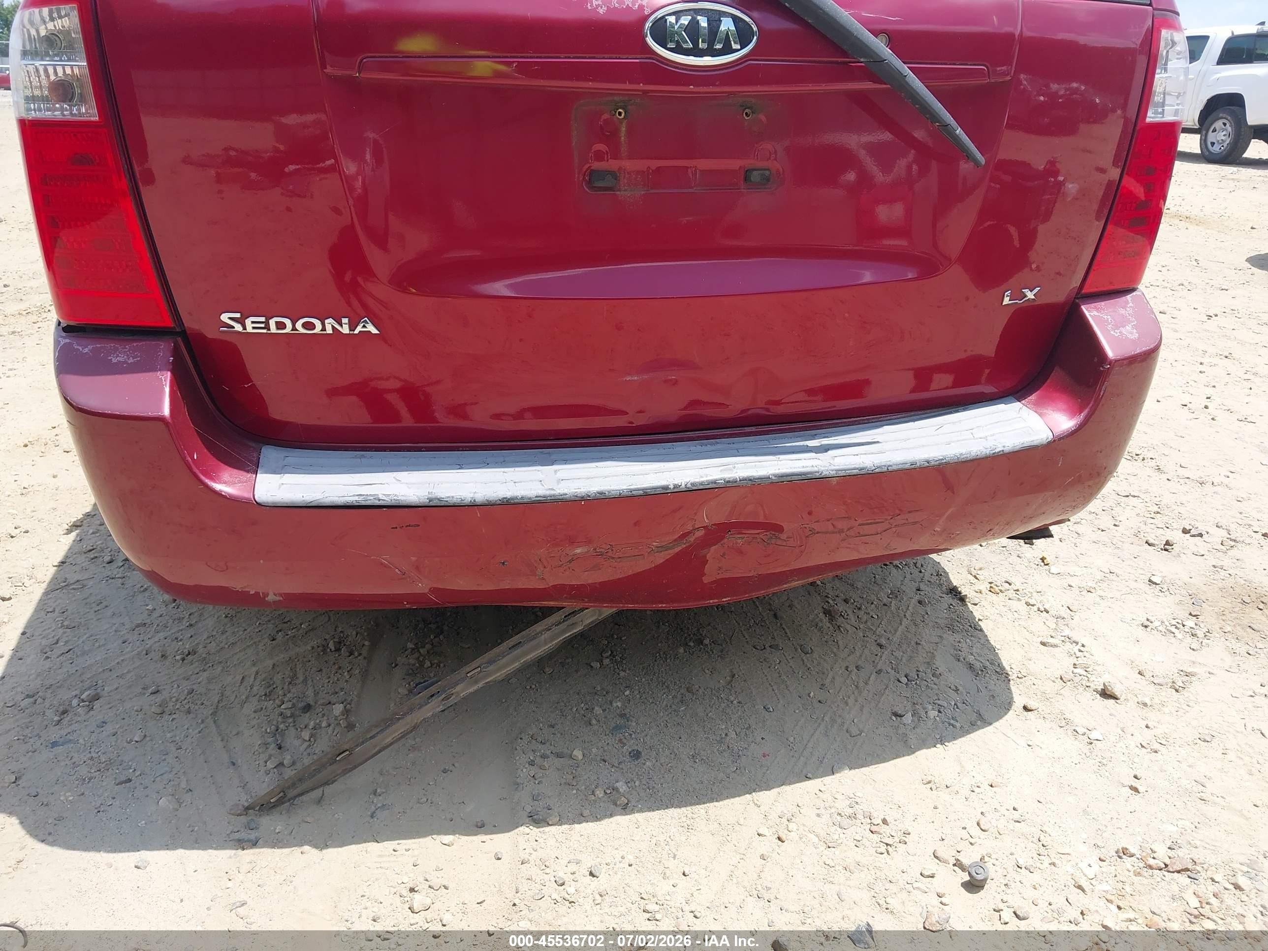 2009 Kia Sedona Lx Burgundy vin: KNDMB233496313589