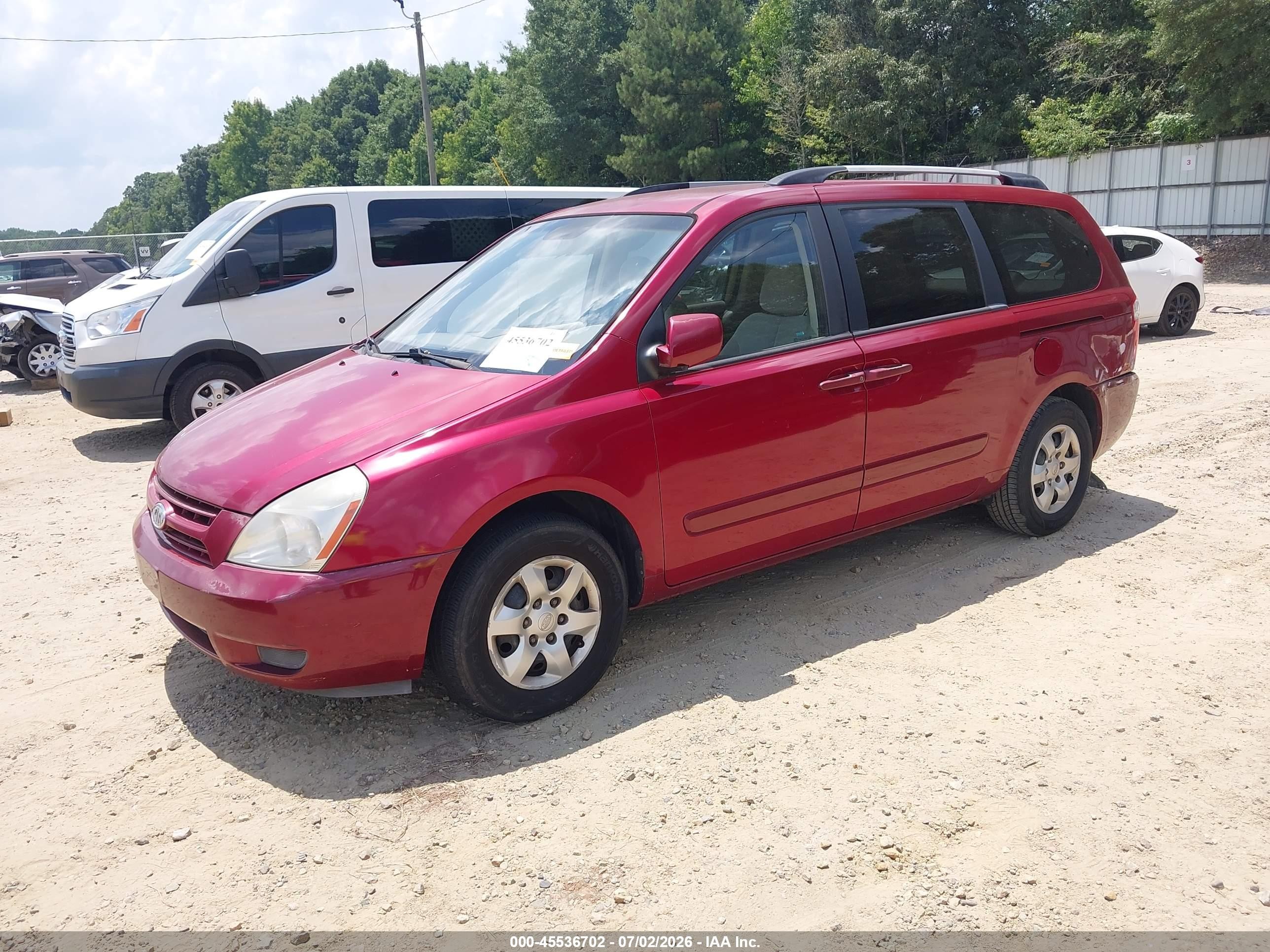 2009 Kia Sedona Lx Burgundy vin: KNDMB233496313589