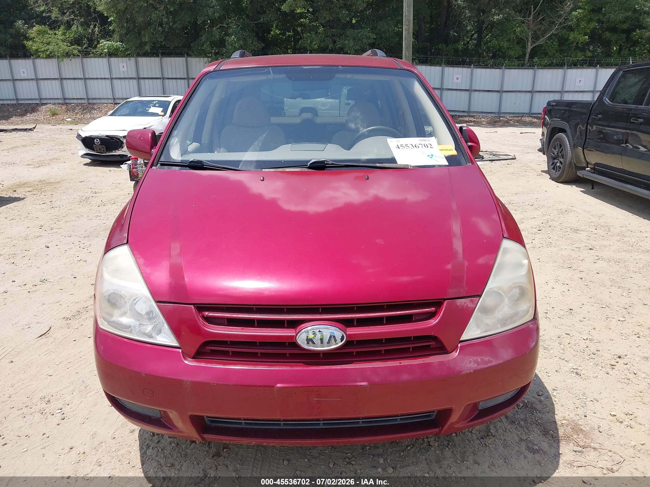 2009 Kia Sedona Lx Burgundy vin: KNDMB233496313589