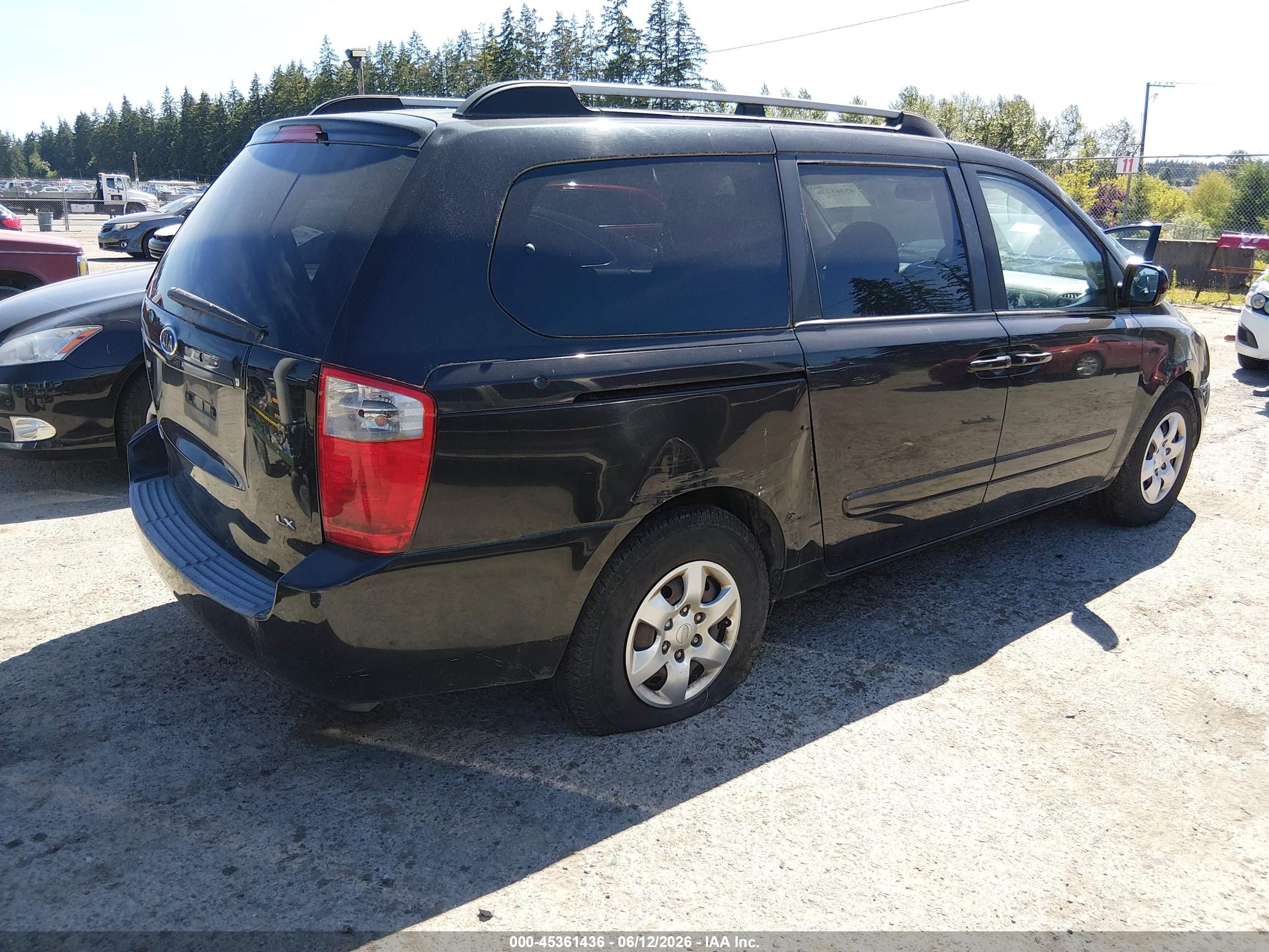 2008 Kia Sedona Lx Black vin: KNDMB233586229344