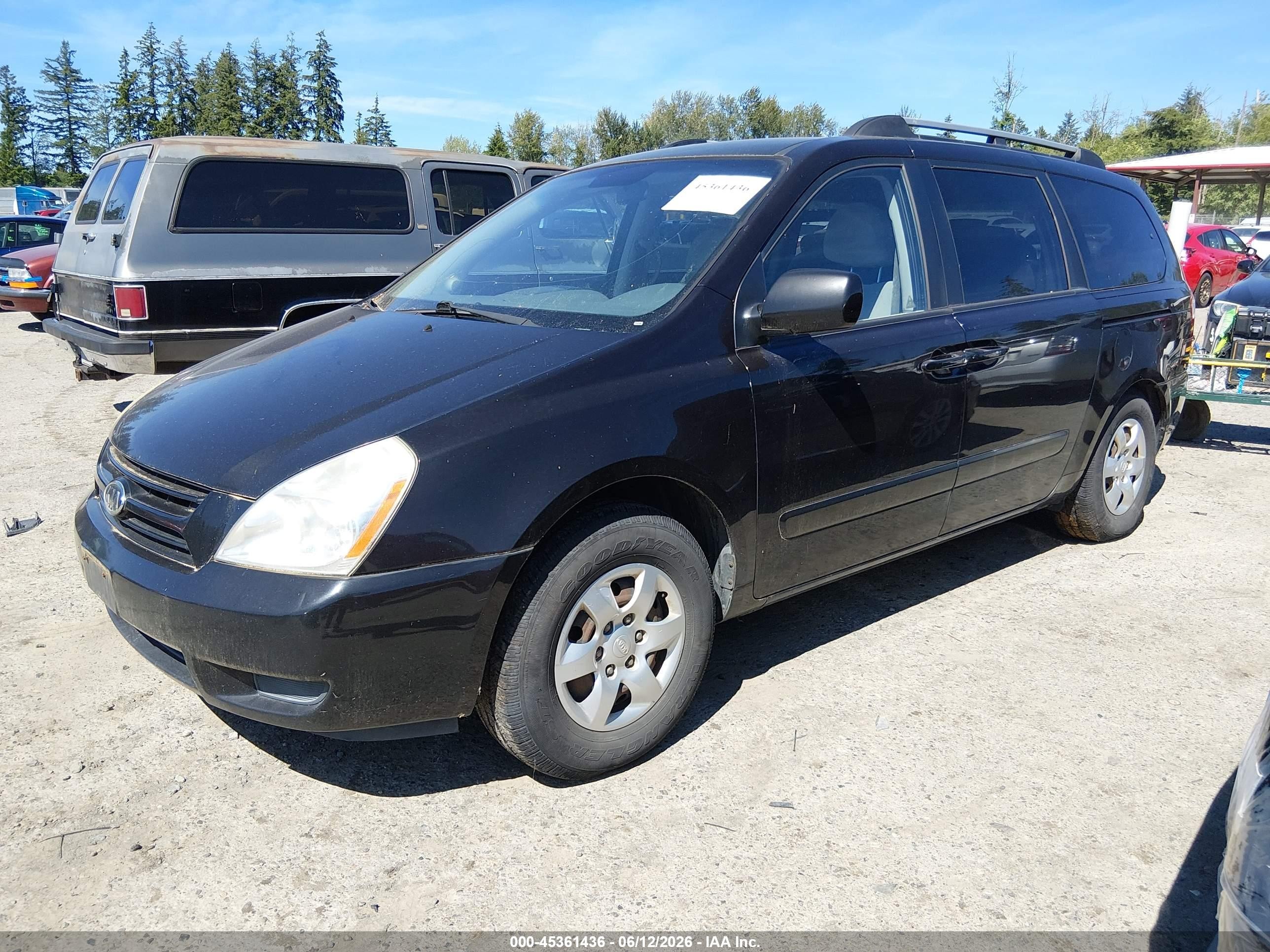 2008 Kia Sedona Lx Black vin: KNDMB233586229344