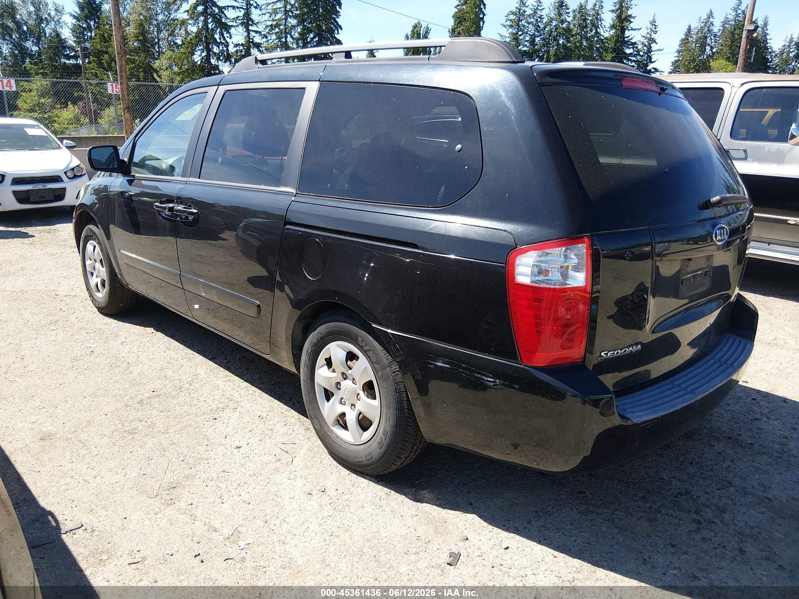 2008 Kia Sedona Lx Black vin: KNDMB233586229344
