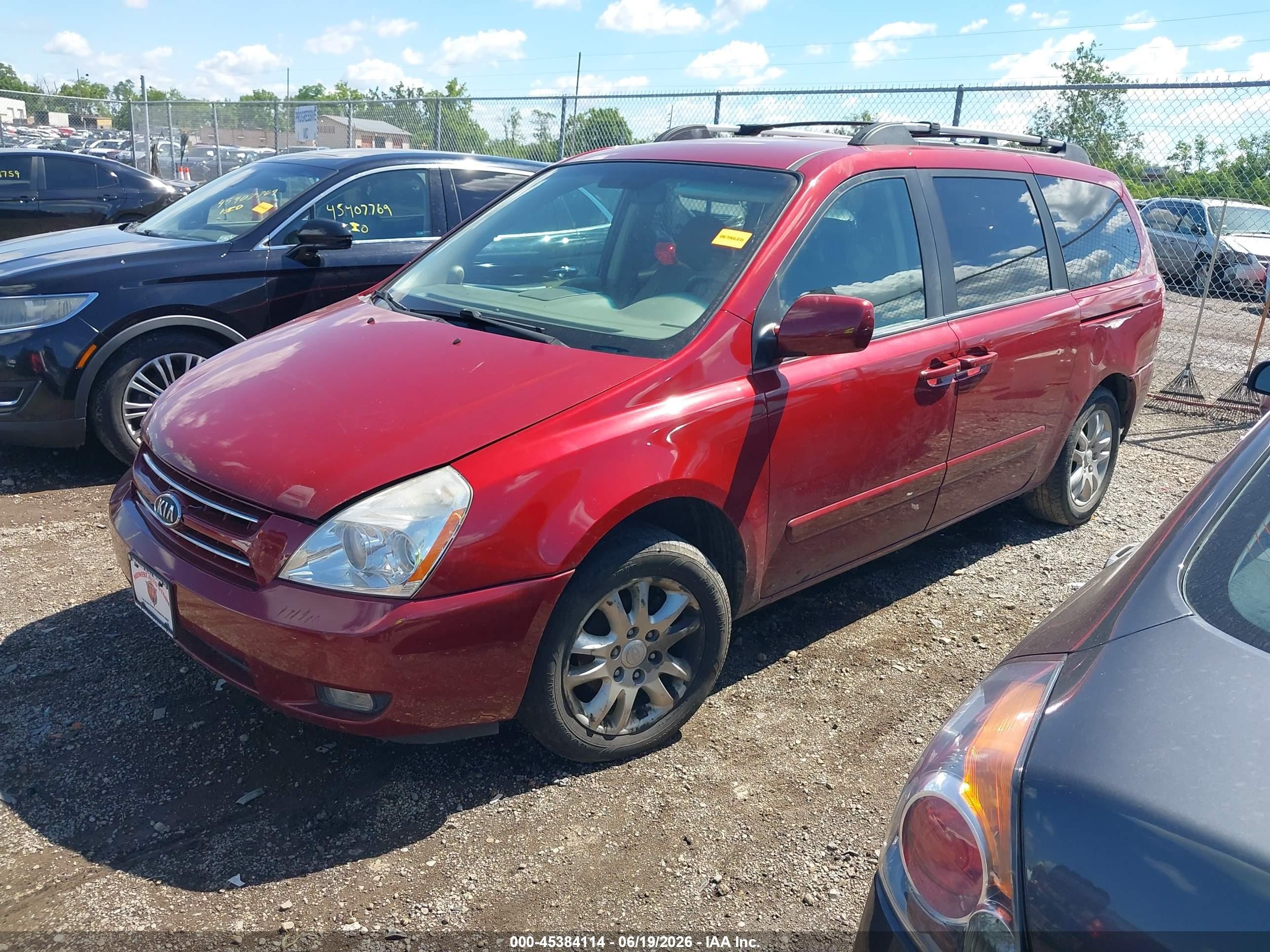 2008 Kia Sedona Ex Red vin: KNDMB233586248833