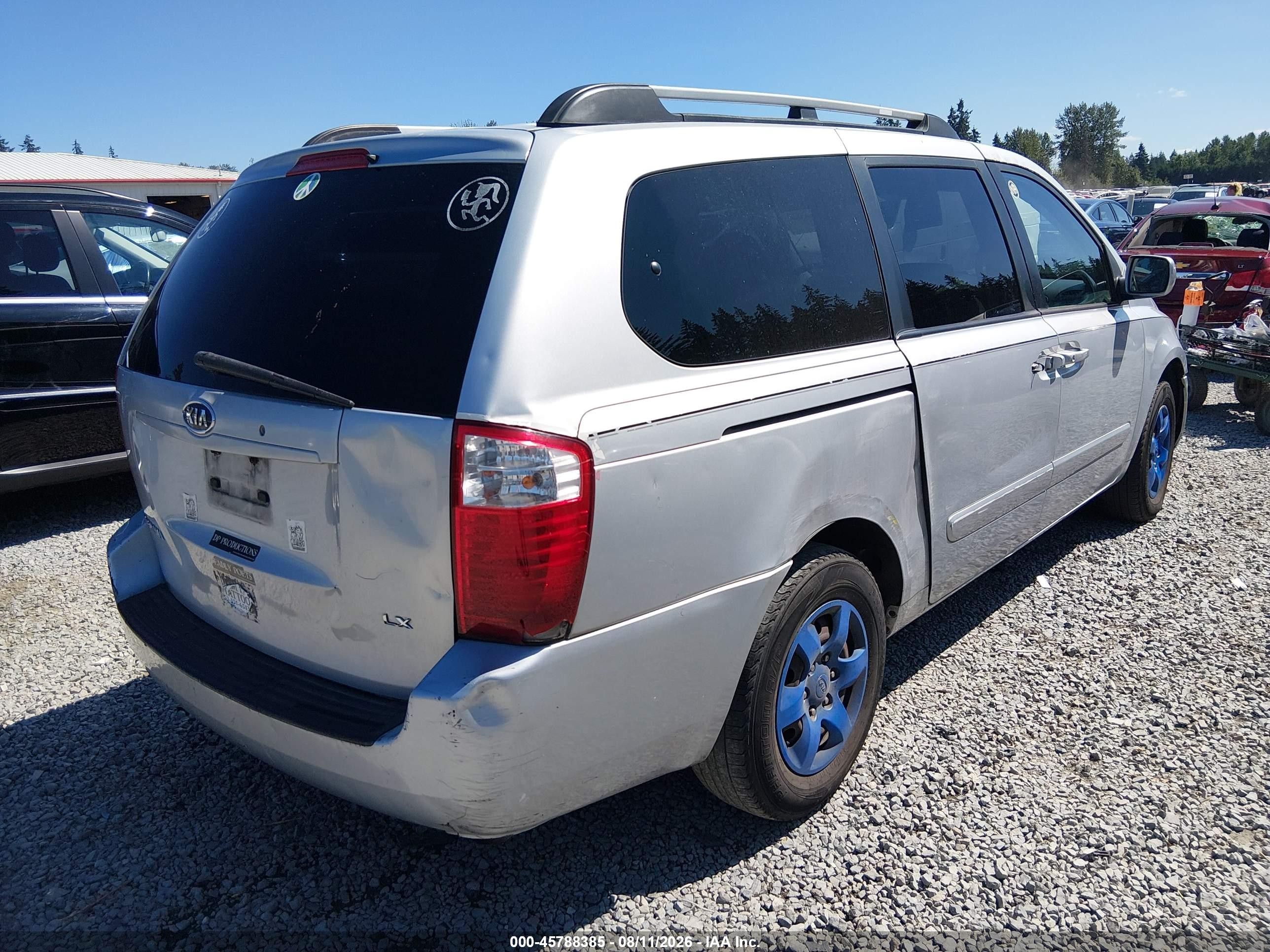 2008 Kia Sedona Lx Silver vin: KNDMB233586266930