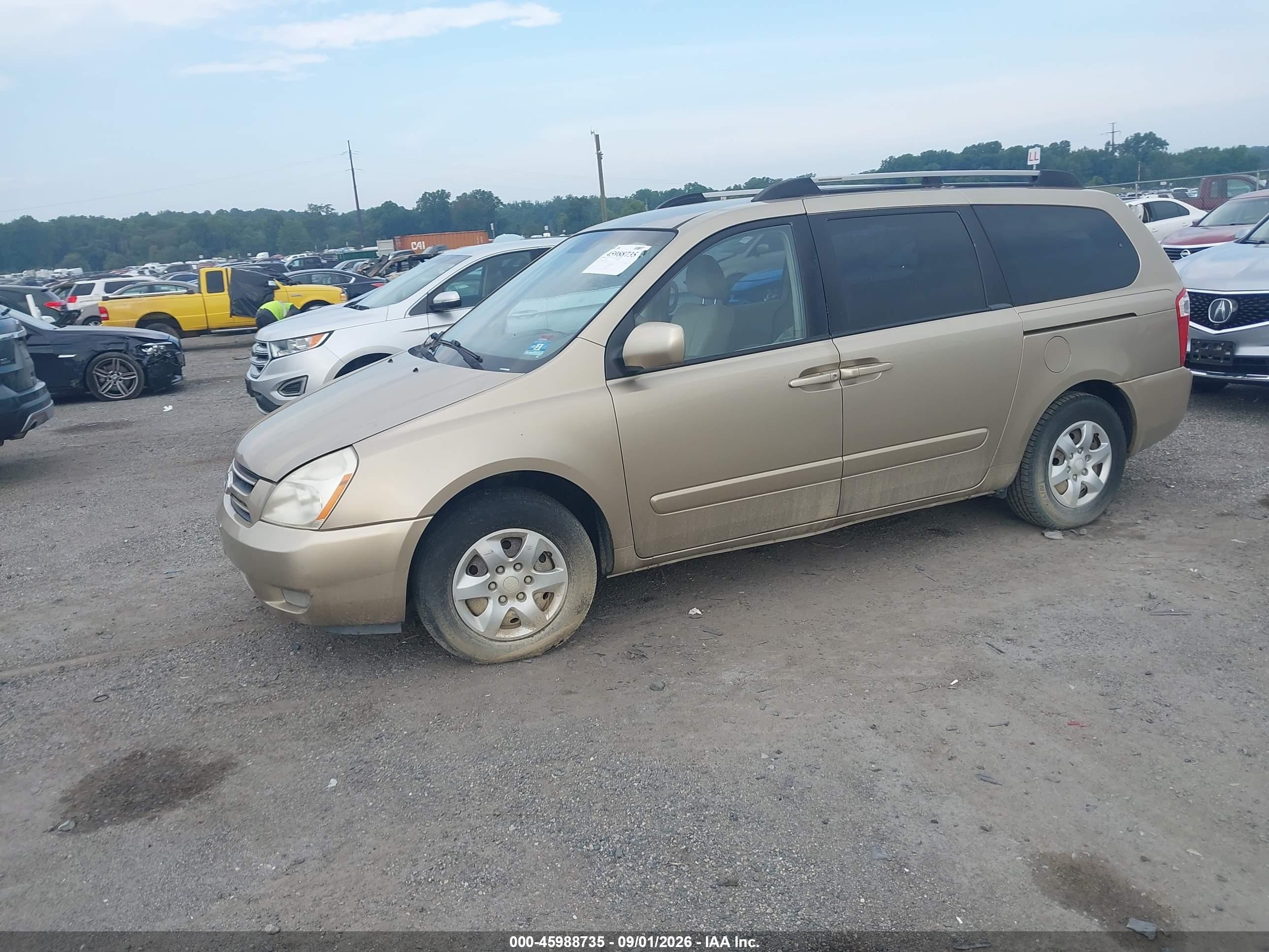 2006 Kia Sedona Ex/lx Gold vin: KNDMB233666096168