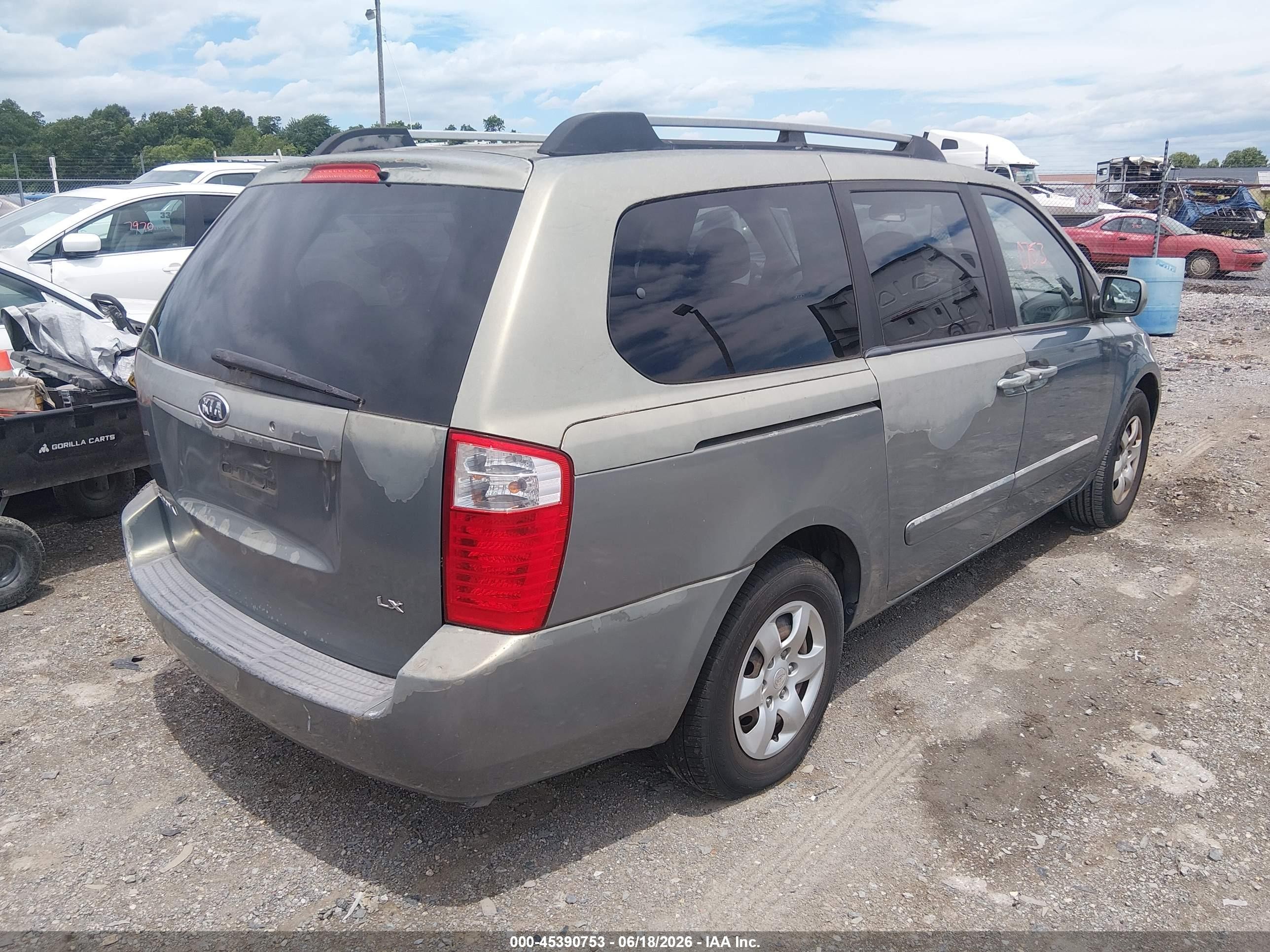 2007 Kia Sedona Lx Blue vin: KNDMB233676175504