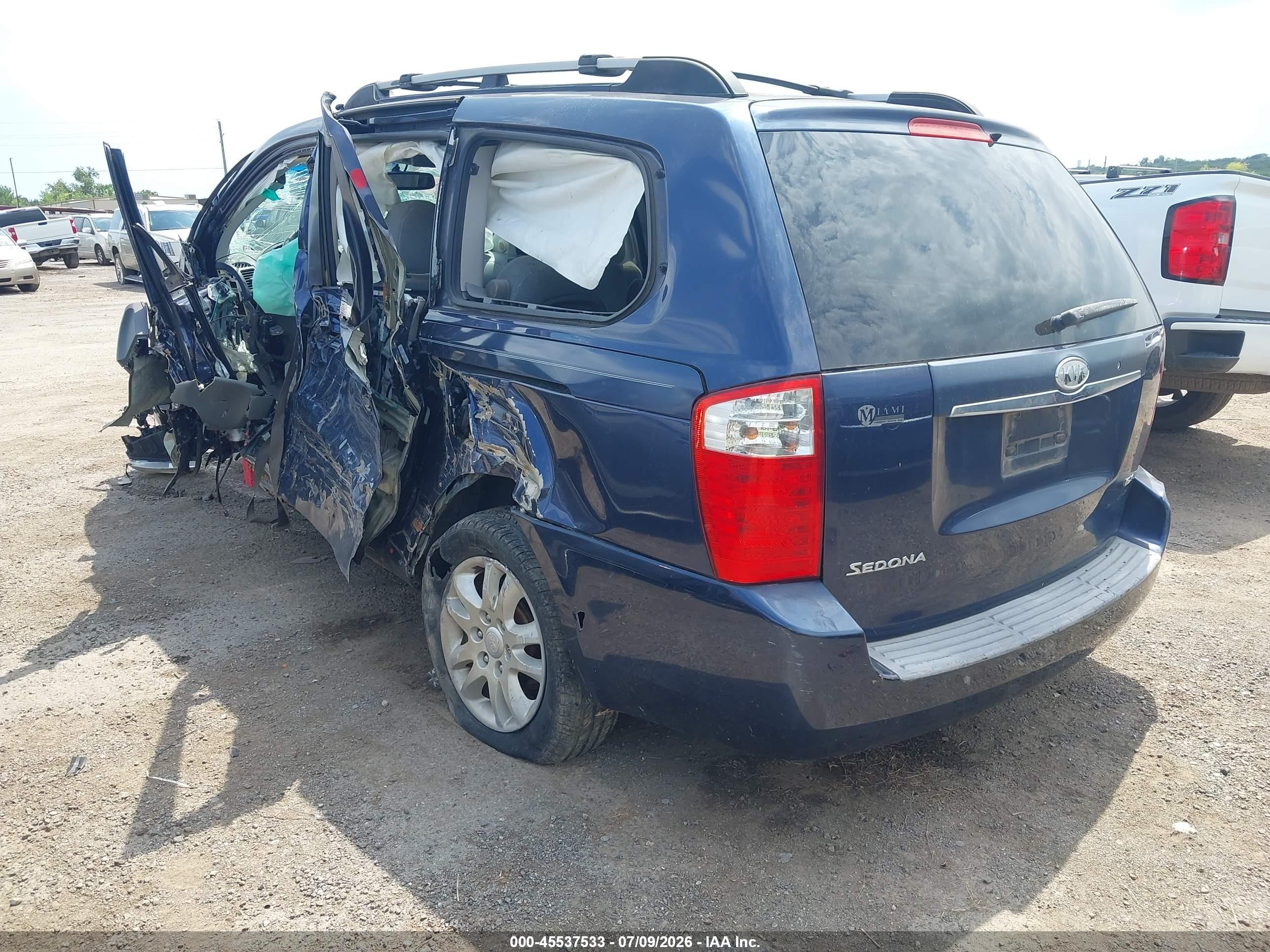 2008 Kia Sedona Ex Blue vin: KNDMB233686207577