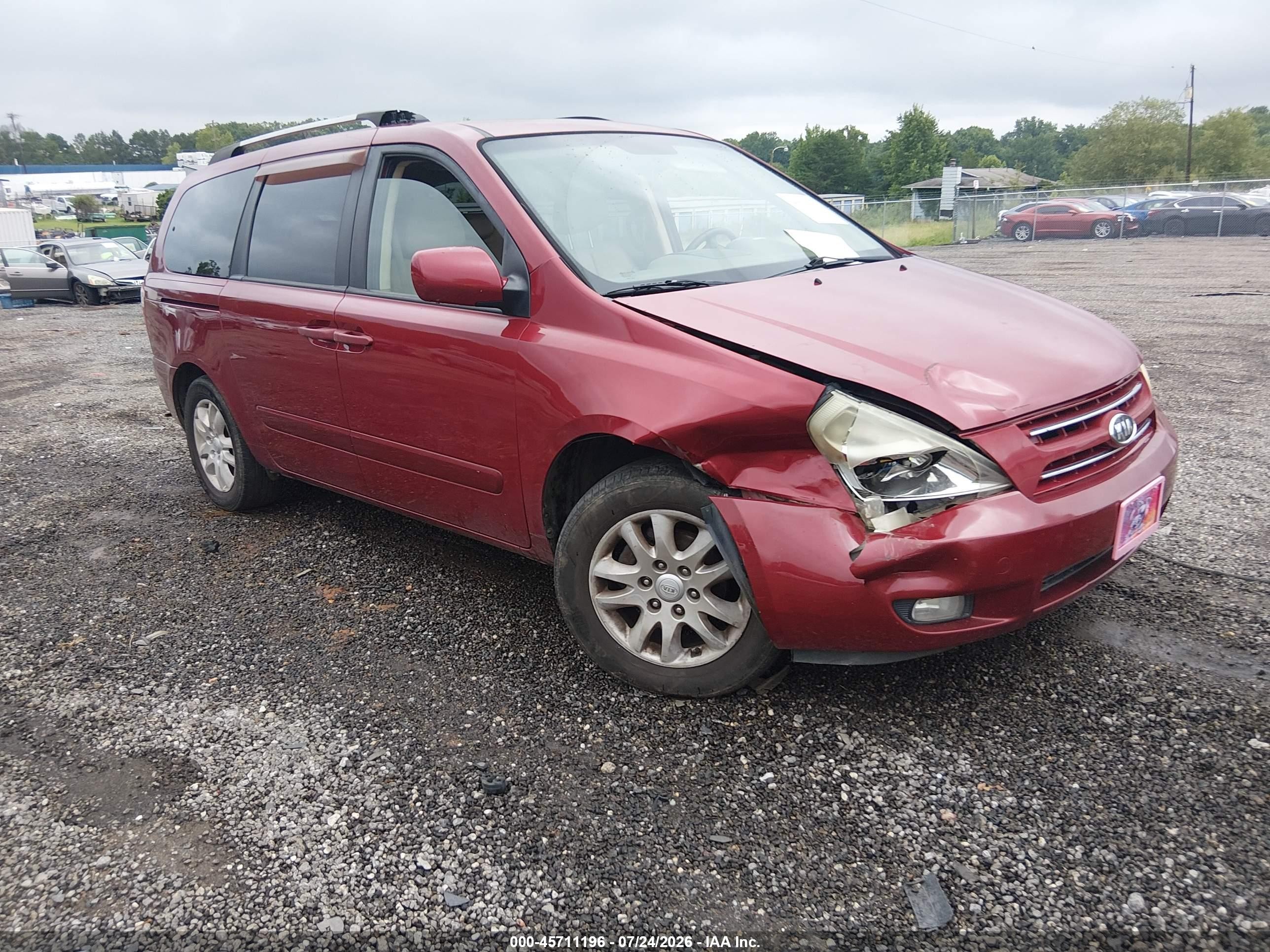 2009 Kia Sedona Ex Красный vin: KNDMB233696319944