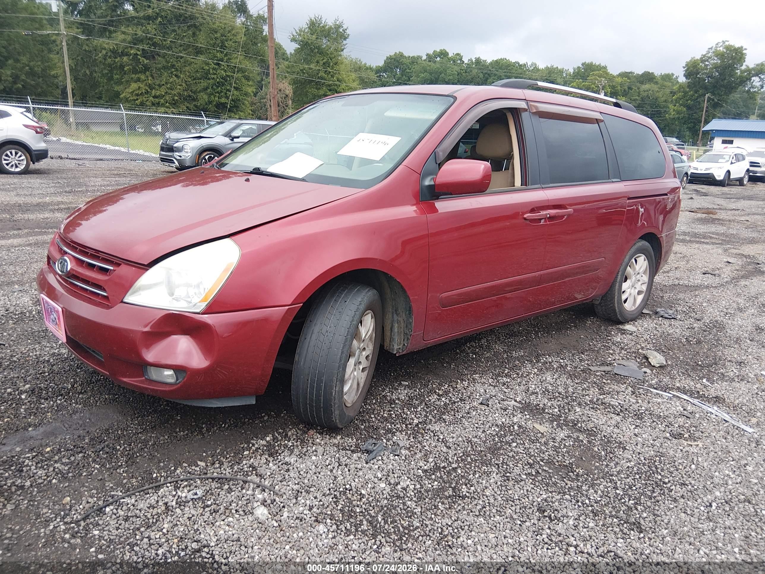 2009 Kia Sedona Ex Красный vin: KNDMB233696319944
