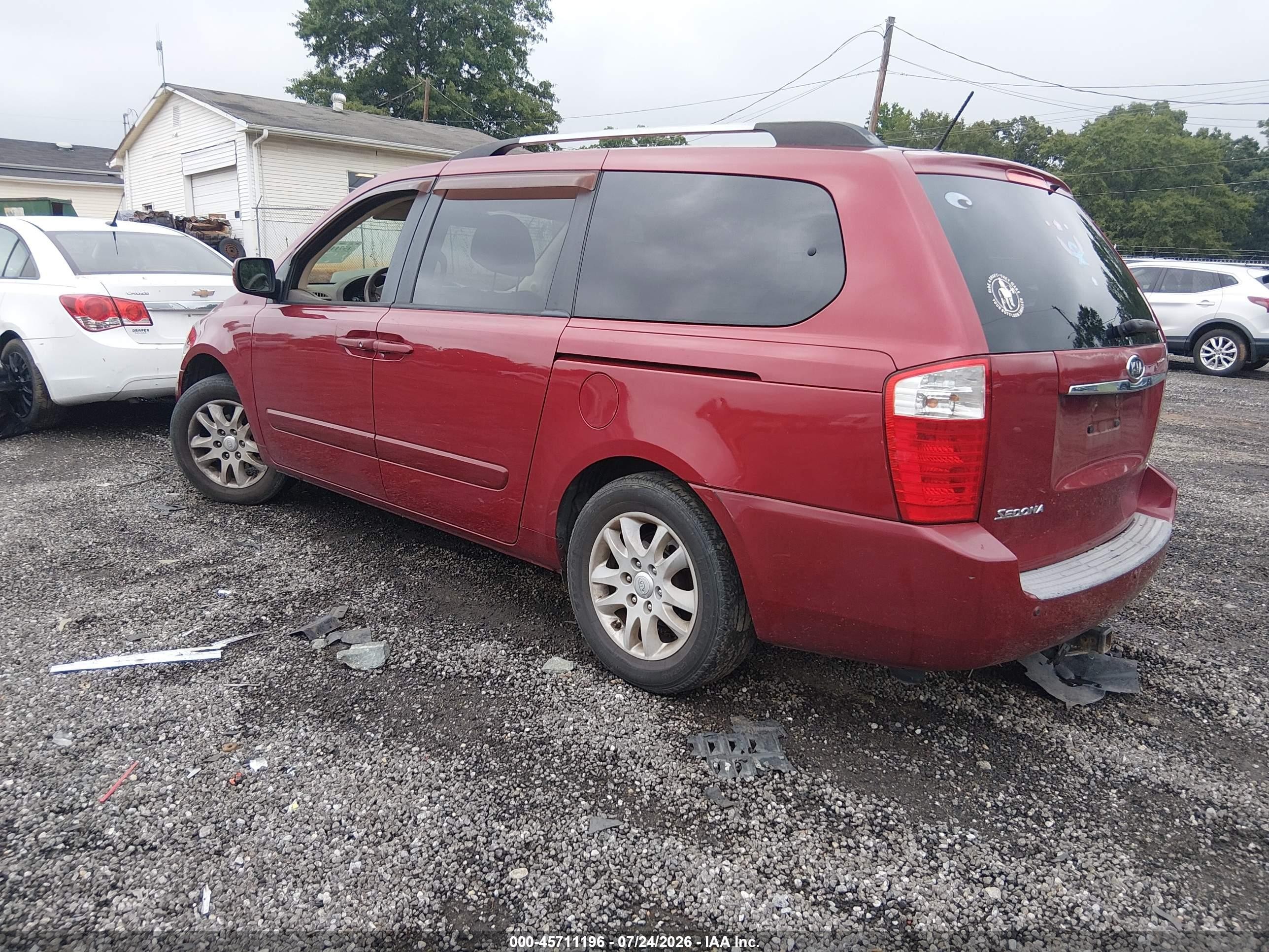 2009 Kia Sedona Ex Красный vin: KNDMB233696319944