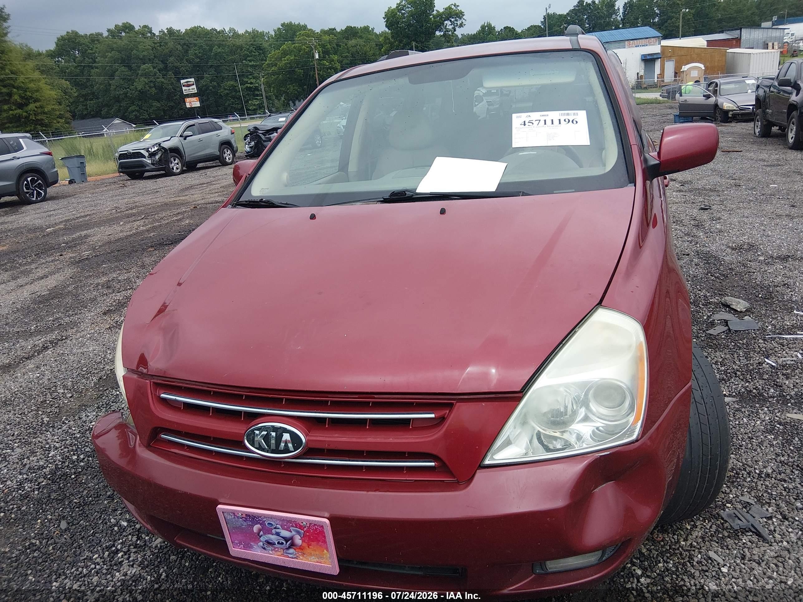 2009 Kia Sedona Ex Красный vin: KNDMB233696319944