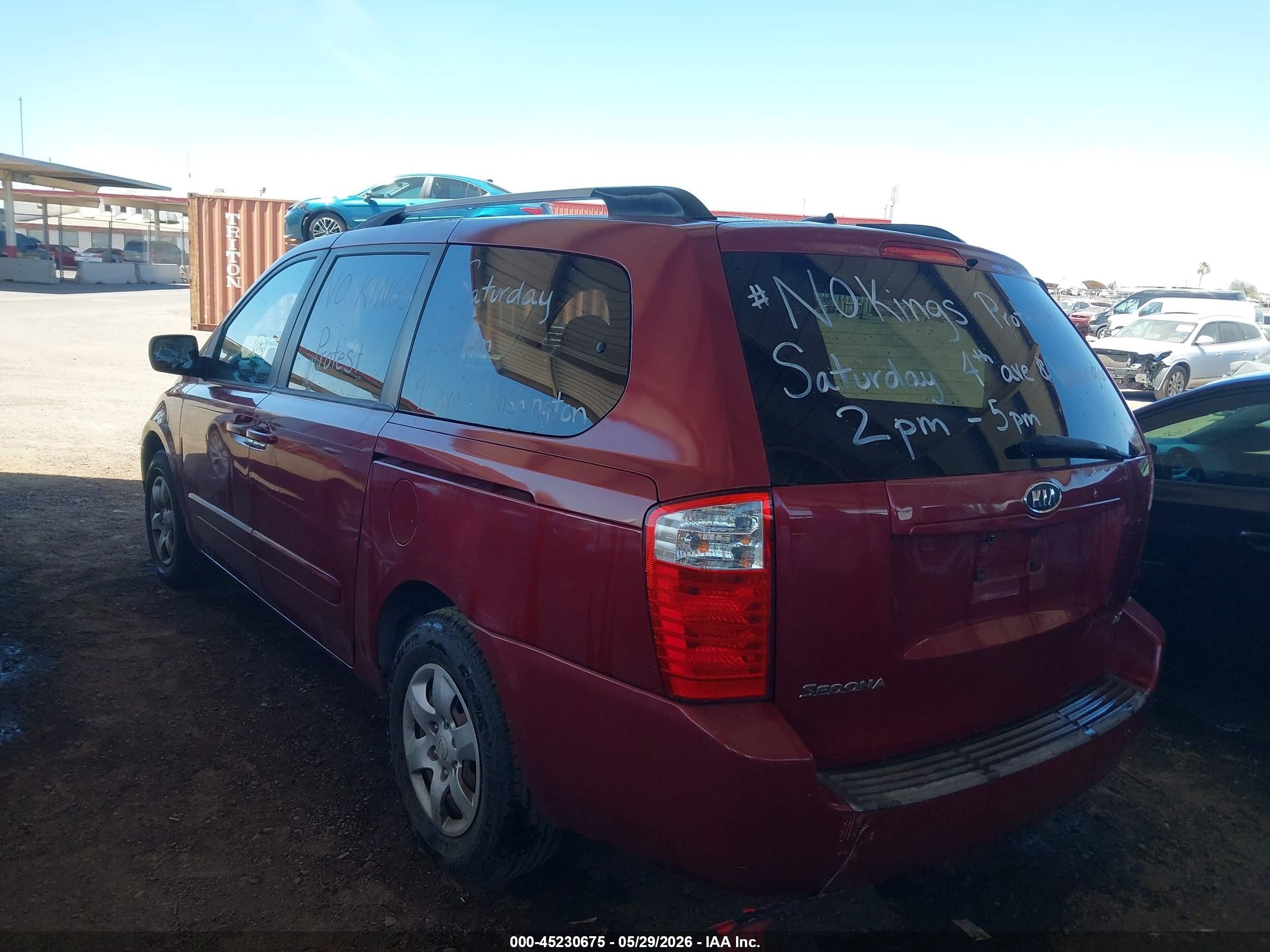 2009 Kia Sedona Lx Burgundy vin: KNDMB233796304482