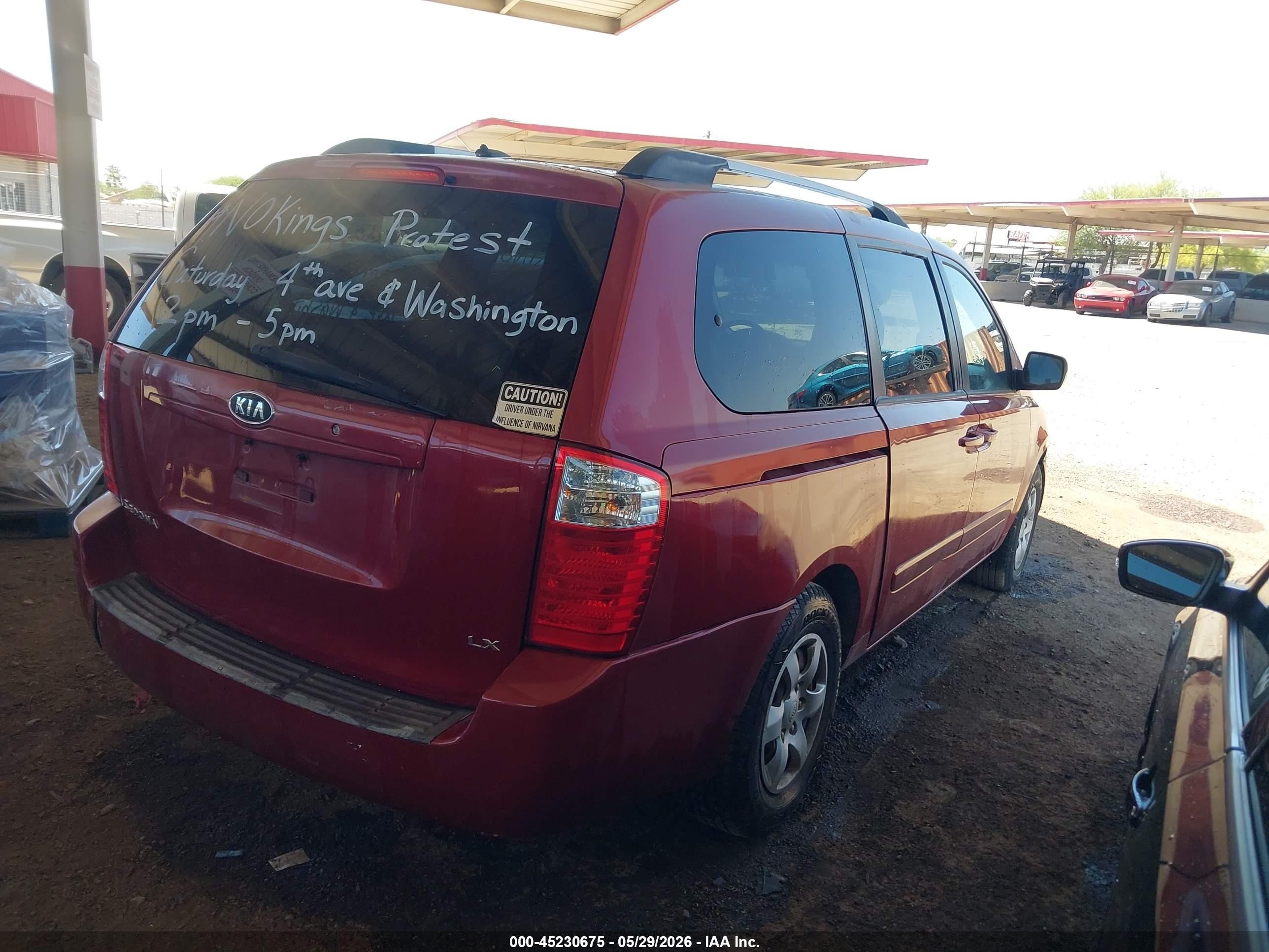 2009 Kia Sedona Lx Burgundy vin: KNDMB233796304482