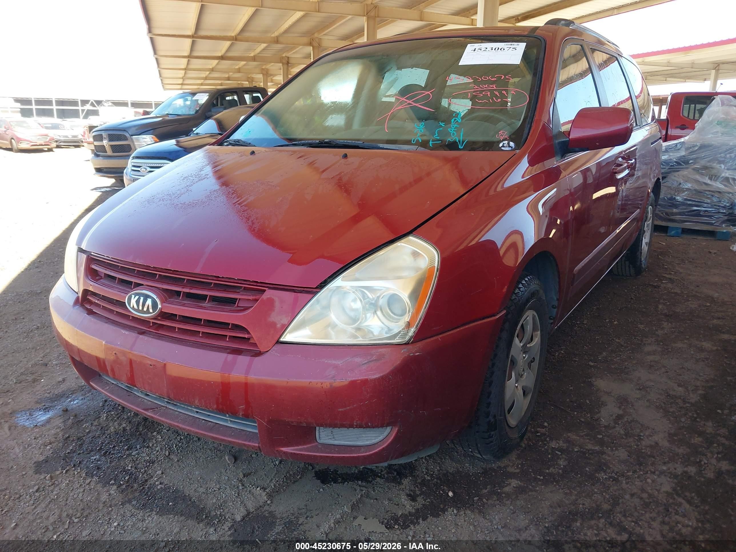 2009 Kia Sedona Lx Burgundy vin: KNDMB233796304482