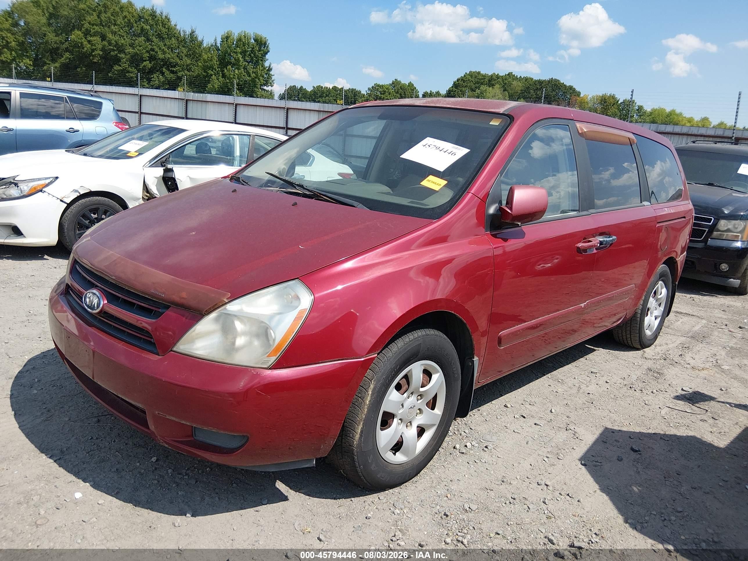 2006 Kia Sedona Ex/lx Red vin: KNDMB233866079436