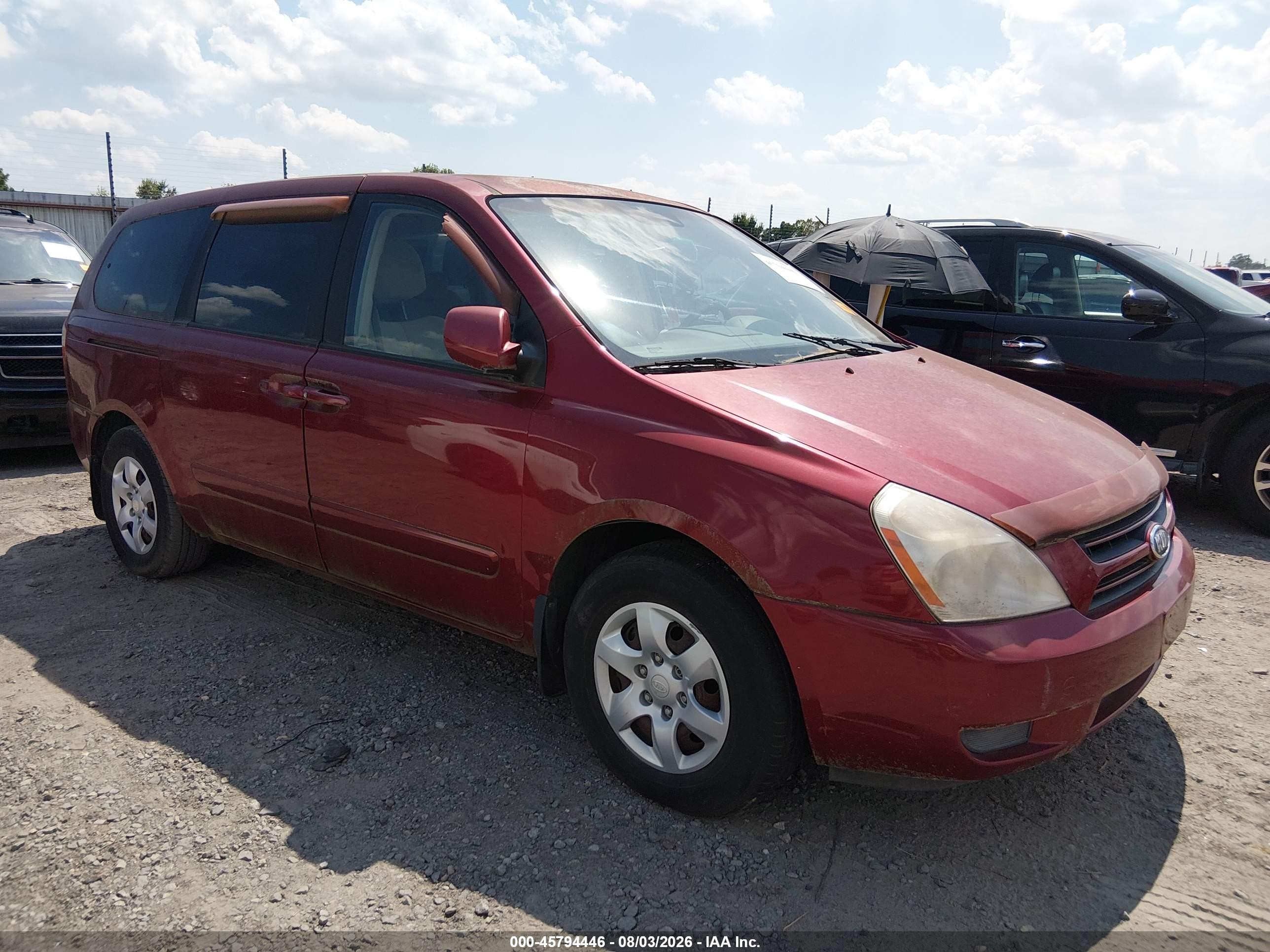 2006 Kia Sedona Ex/lx Red vin: KNDMB233866079436