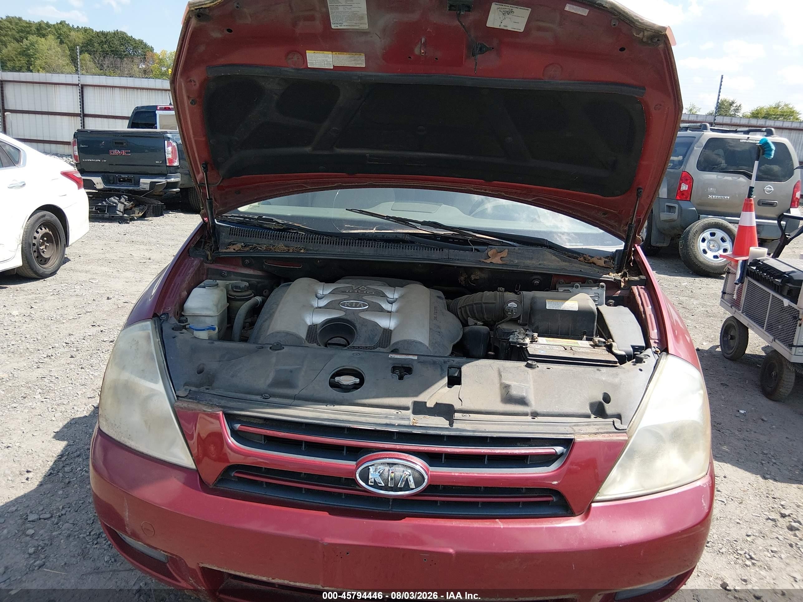 2006 Kia Sedona Ex/lx Red vin: KNDMB233866079436
