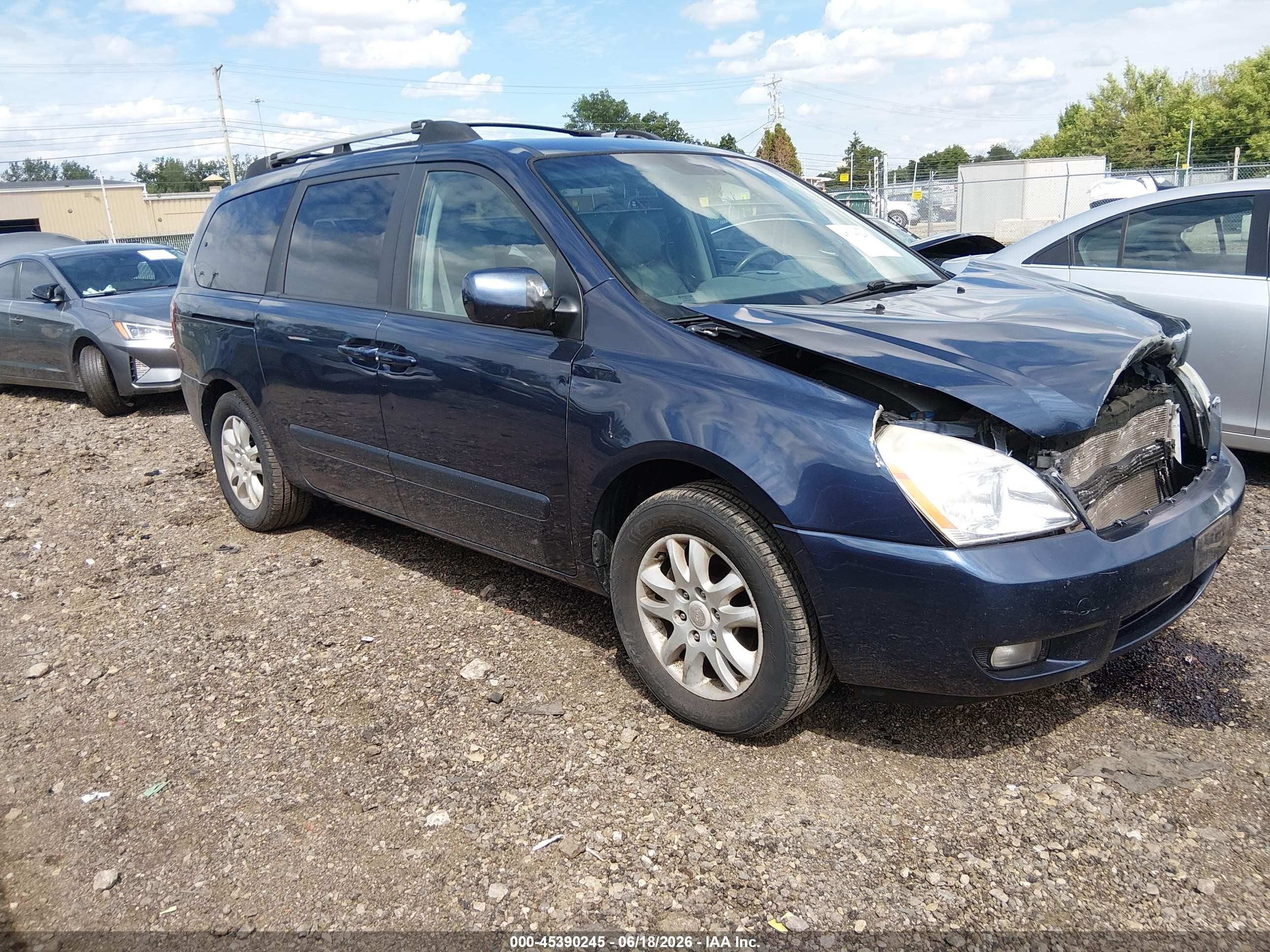 2007 Kia Sedona Ex Blue vin: KNDMB233876173835