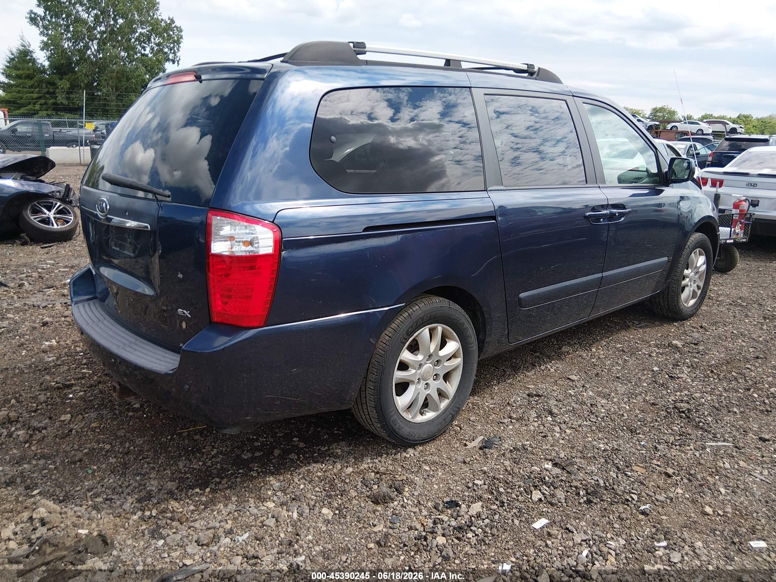 2007 Kia Sedona Ex Blue vin: KNDMB233876173835