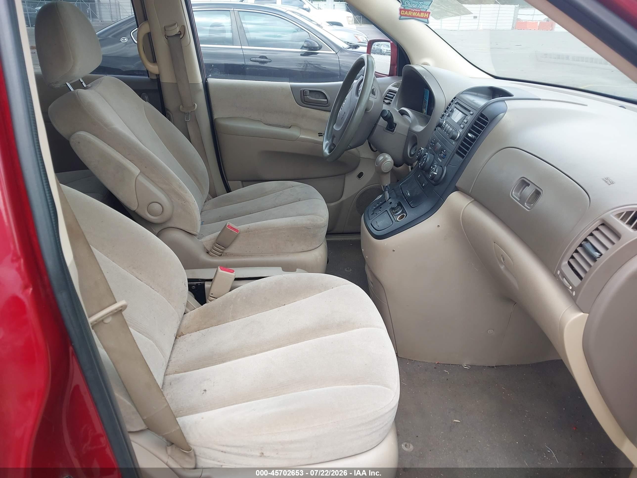2008 Kia Sedona Lx Burgundy vin: KNDMB233886254545