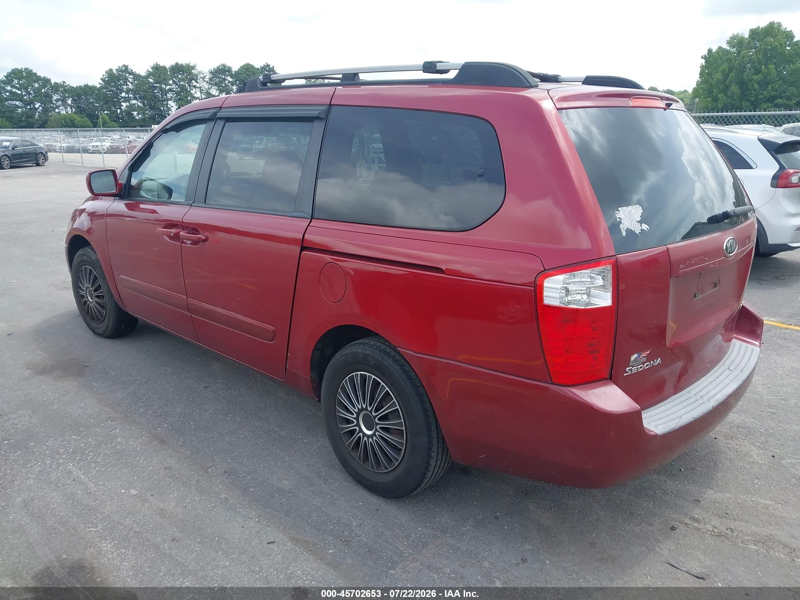 2008 Kia Sedona Lx Burgundy vin: KNDMB233886254545