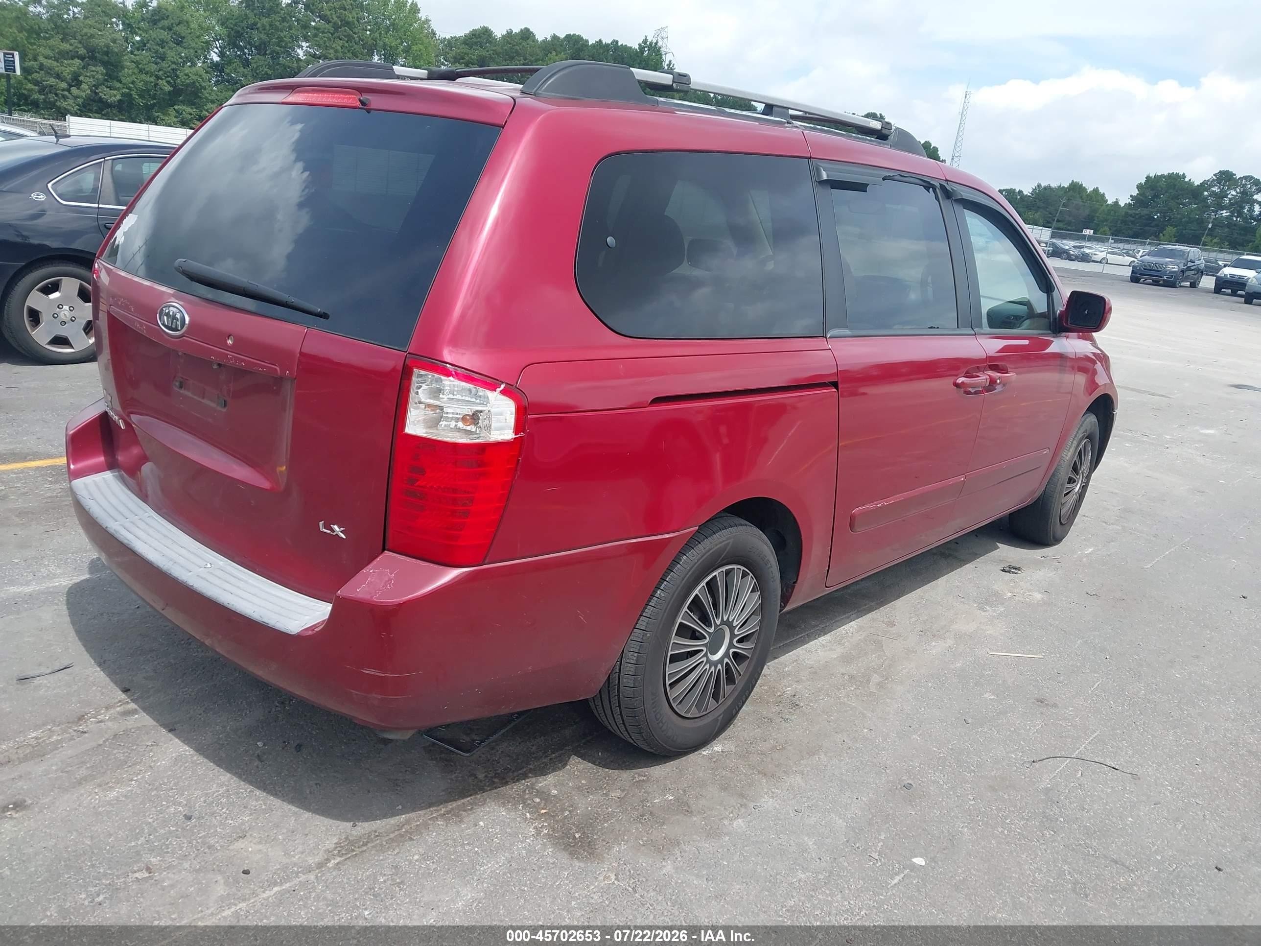 2008 Kia Sedona Lx Burgundy vin: KNDMB233886254545