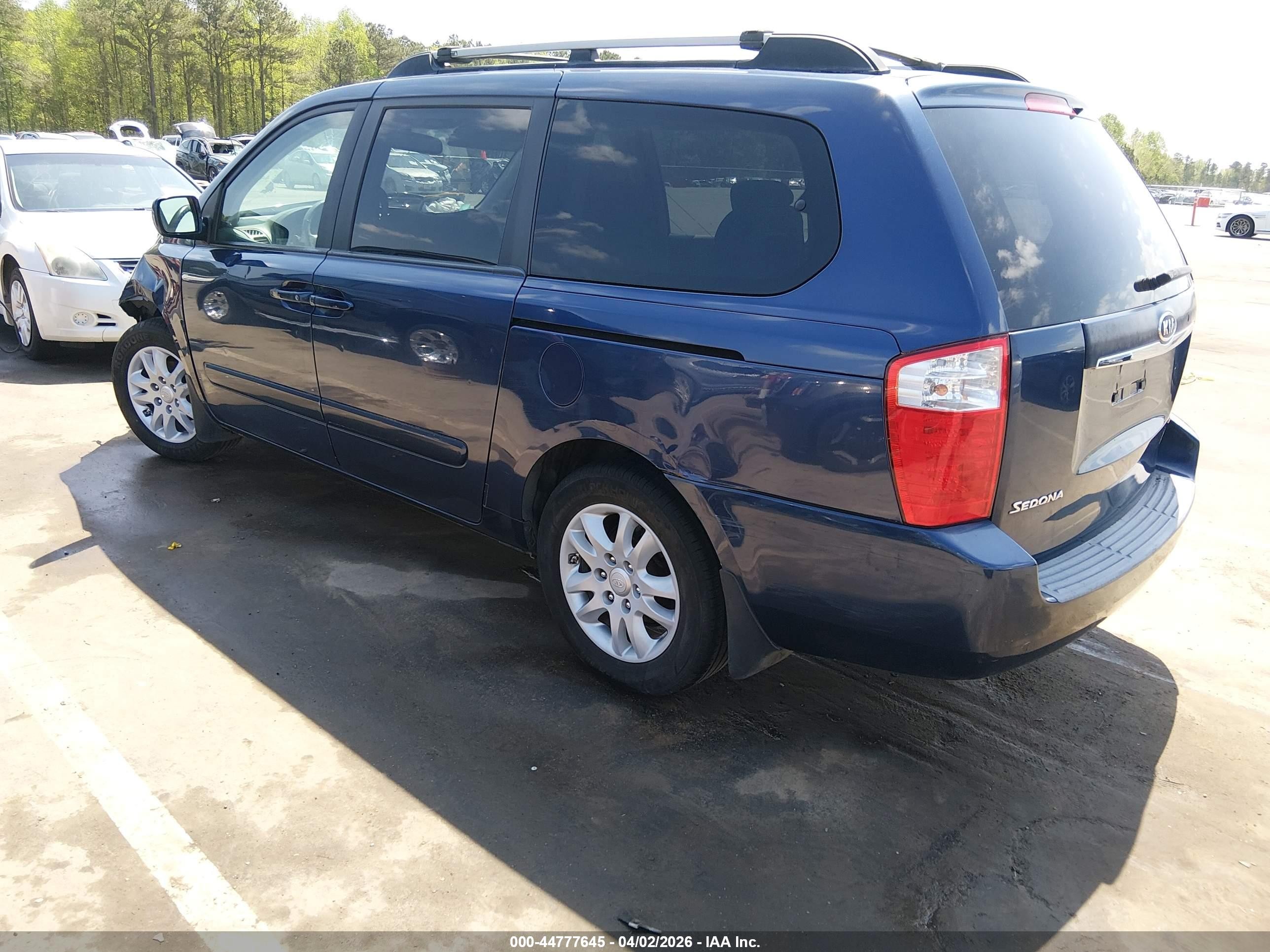 2008 Kia Sedona Ex Dark Blue vin: KNDMB233886255579