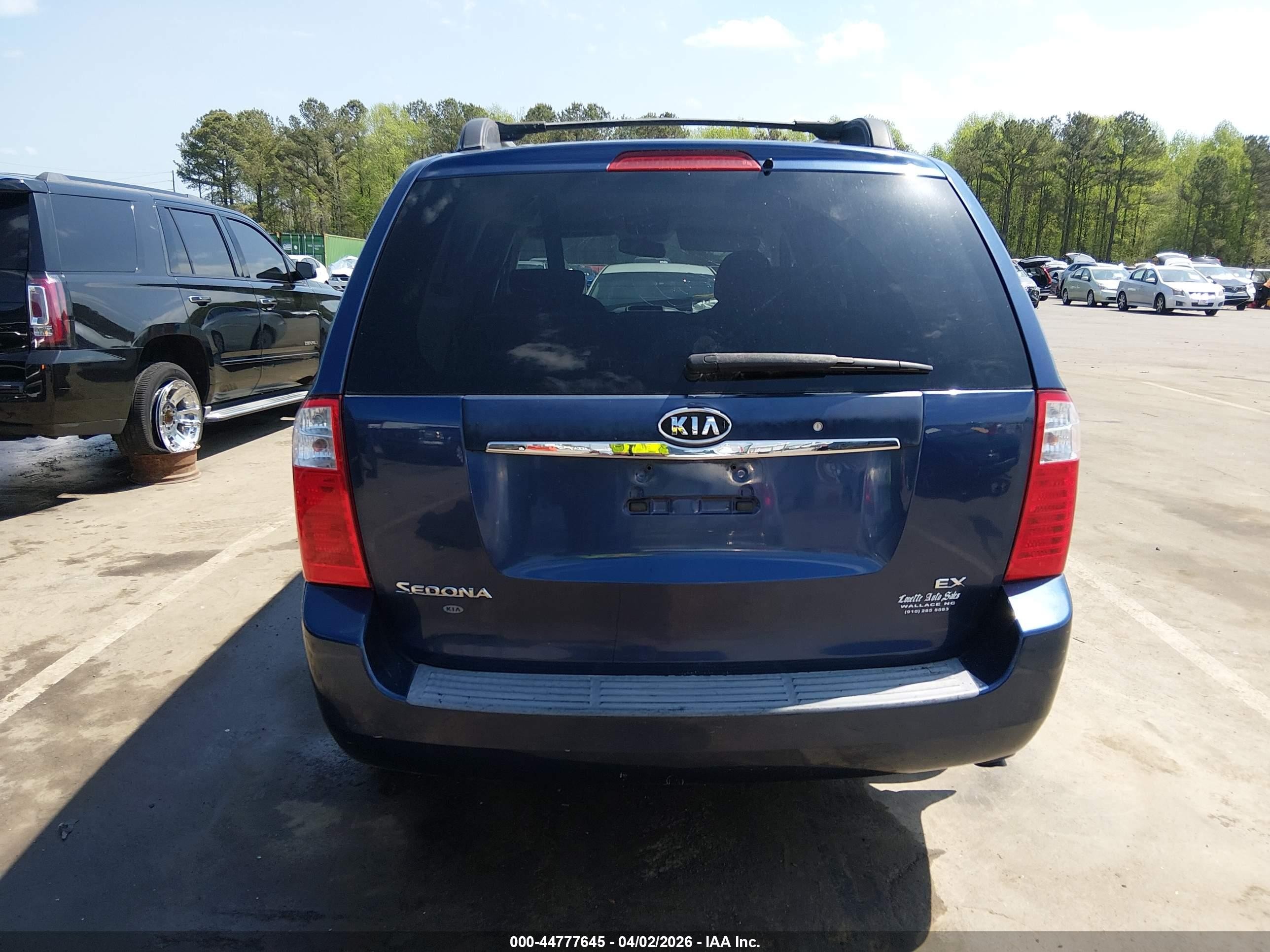 2008 Kia Sedona Ex Dark Blue vin: KNDMB233886255579