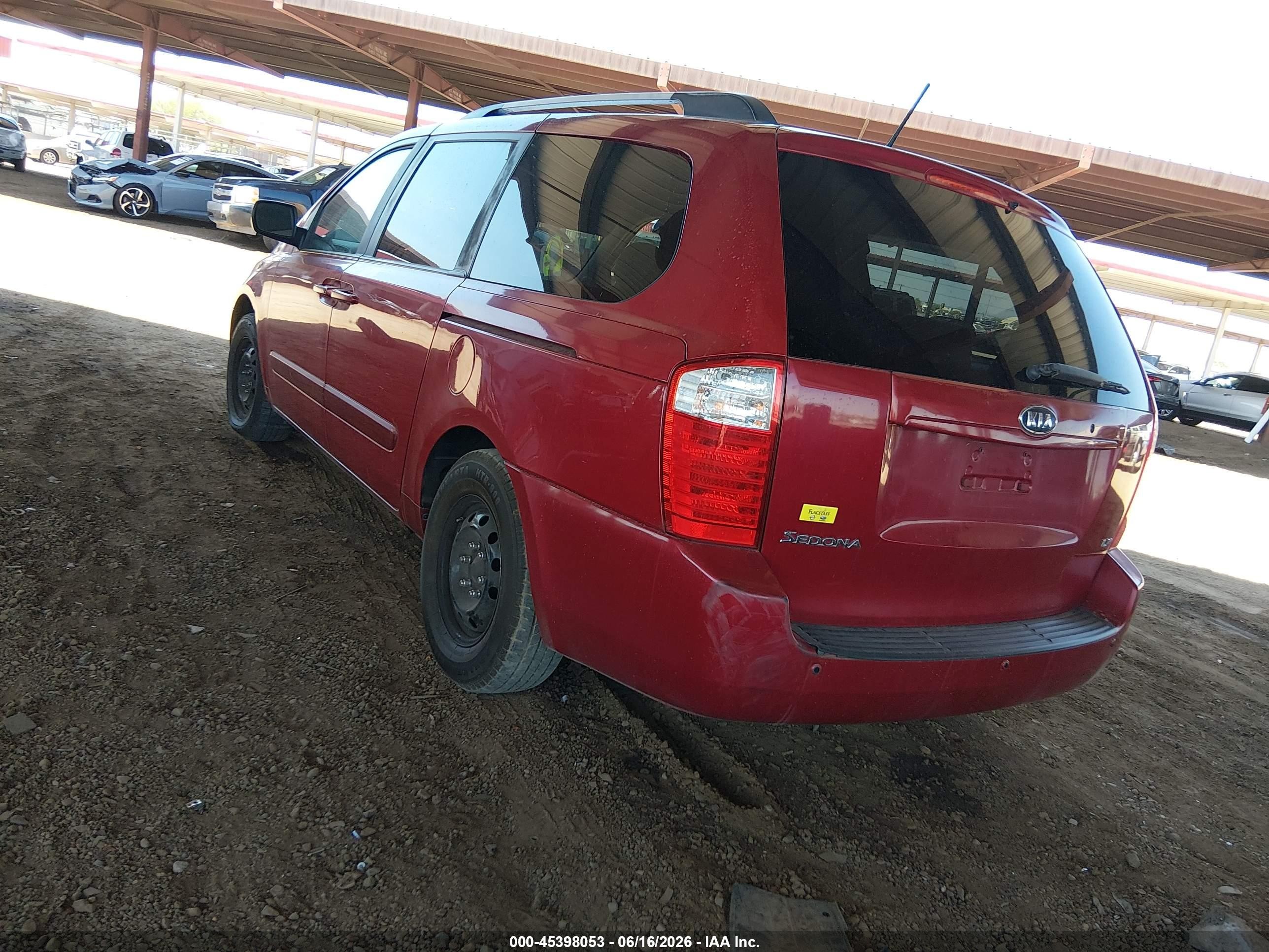 2009 Kia Sedona Lx Maroon vin: KNDMB233896313658