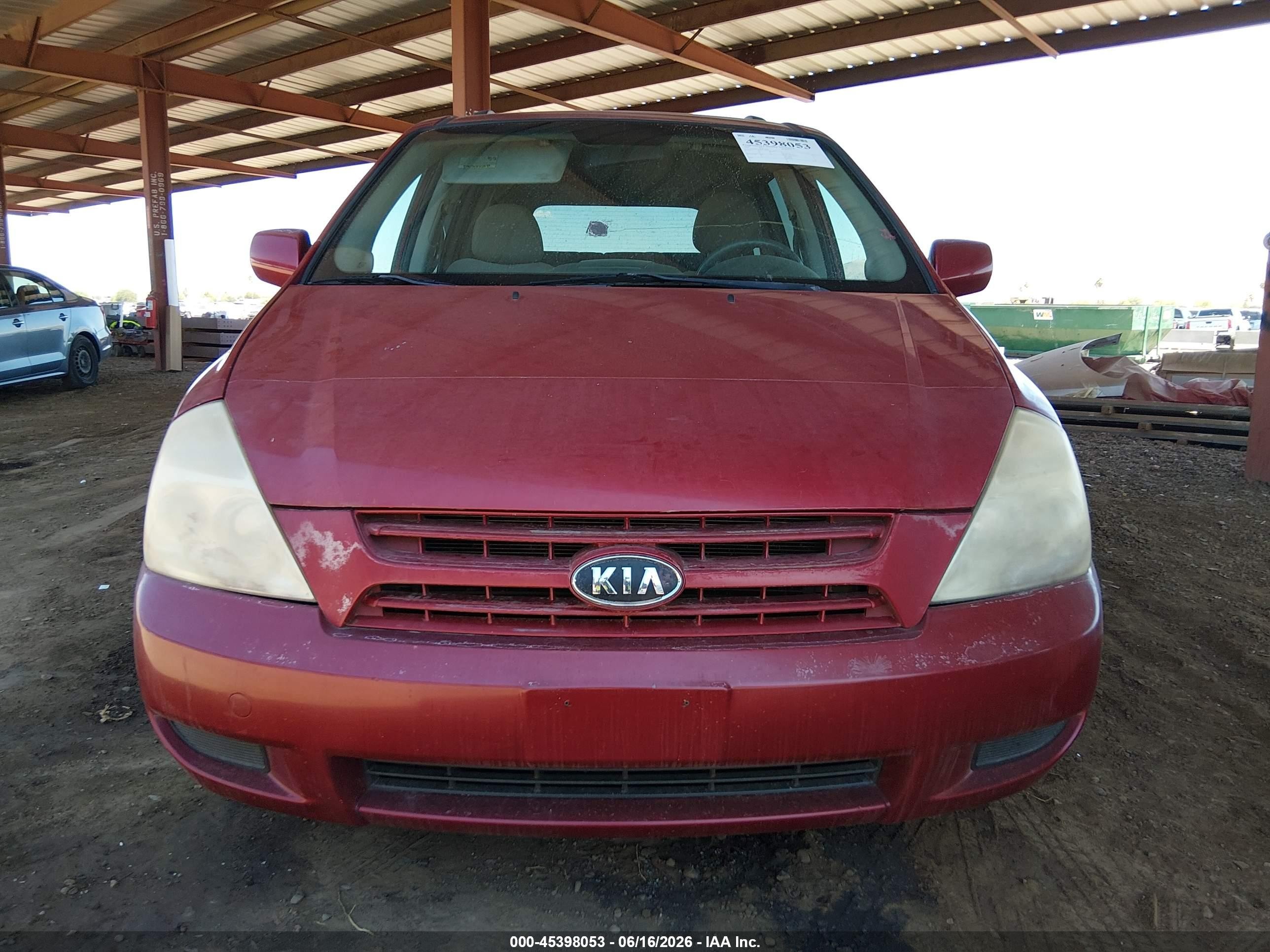 2009 Kia Sedona Lx Maroon vin: KNDMB233896313658