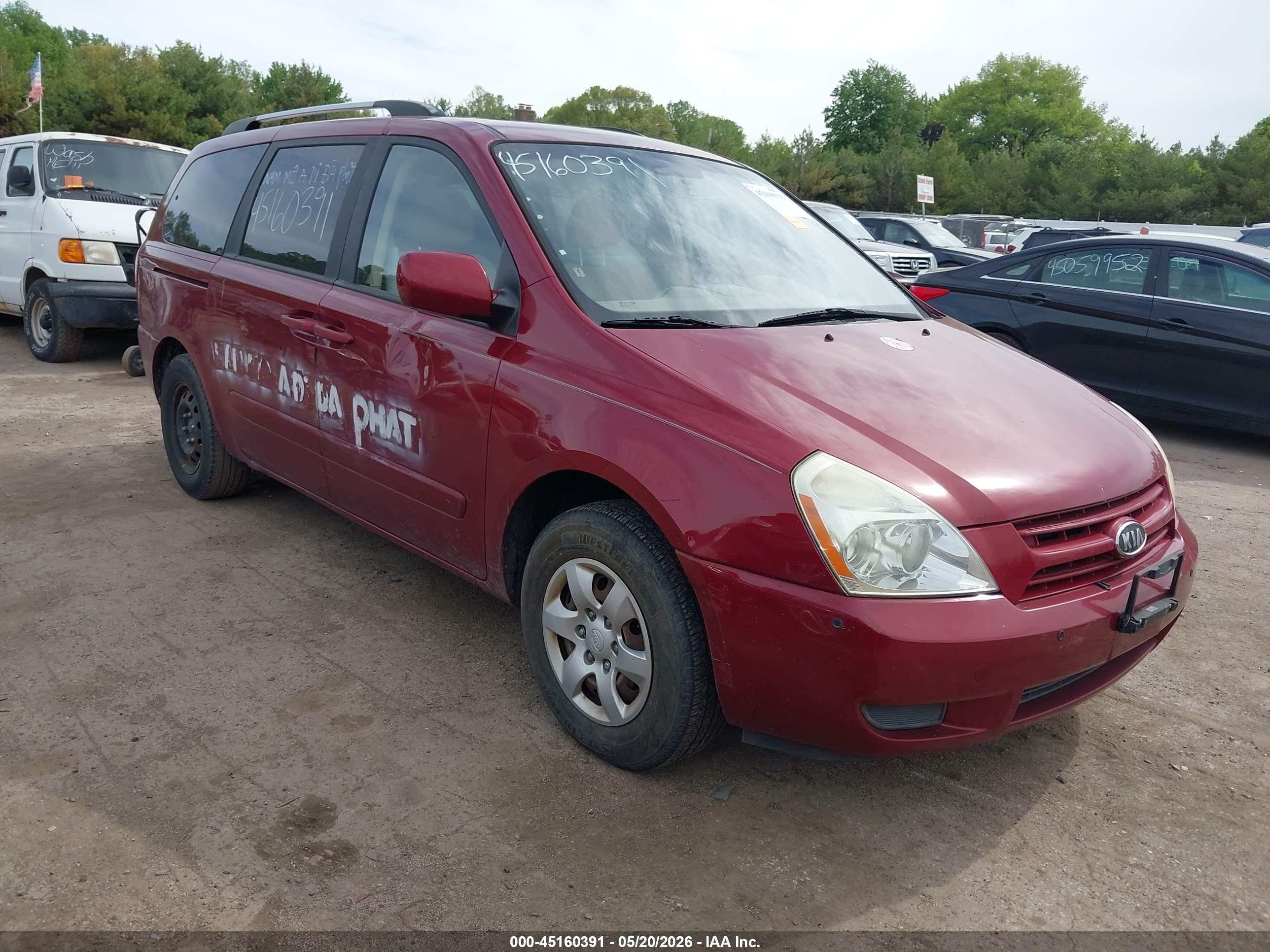 2009 Kia Sedona Lx Red vin: KNDMB233896321405