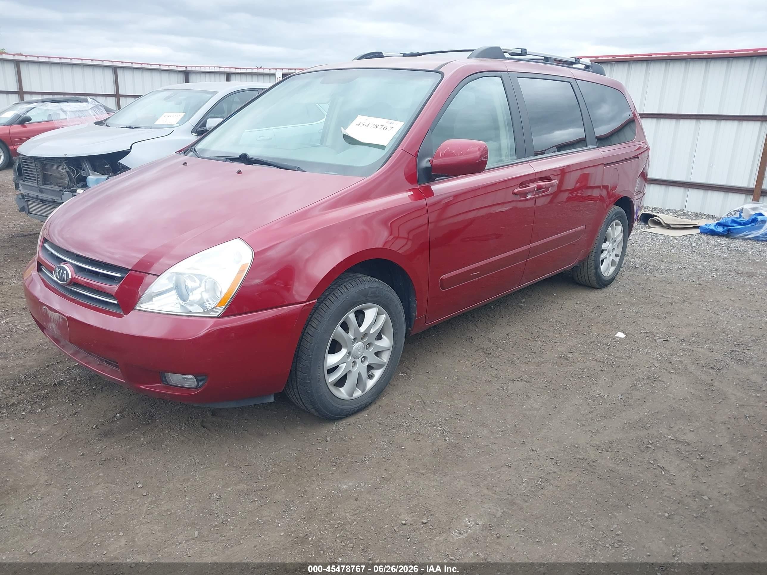 2006 Kia Sedona Ex/lx Red vin: KNDMB233966069689