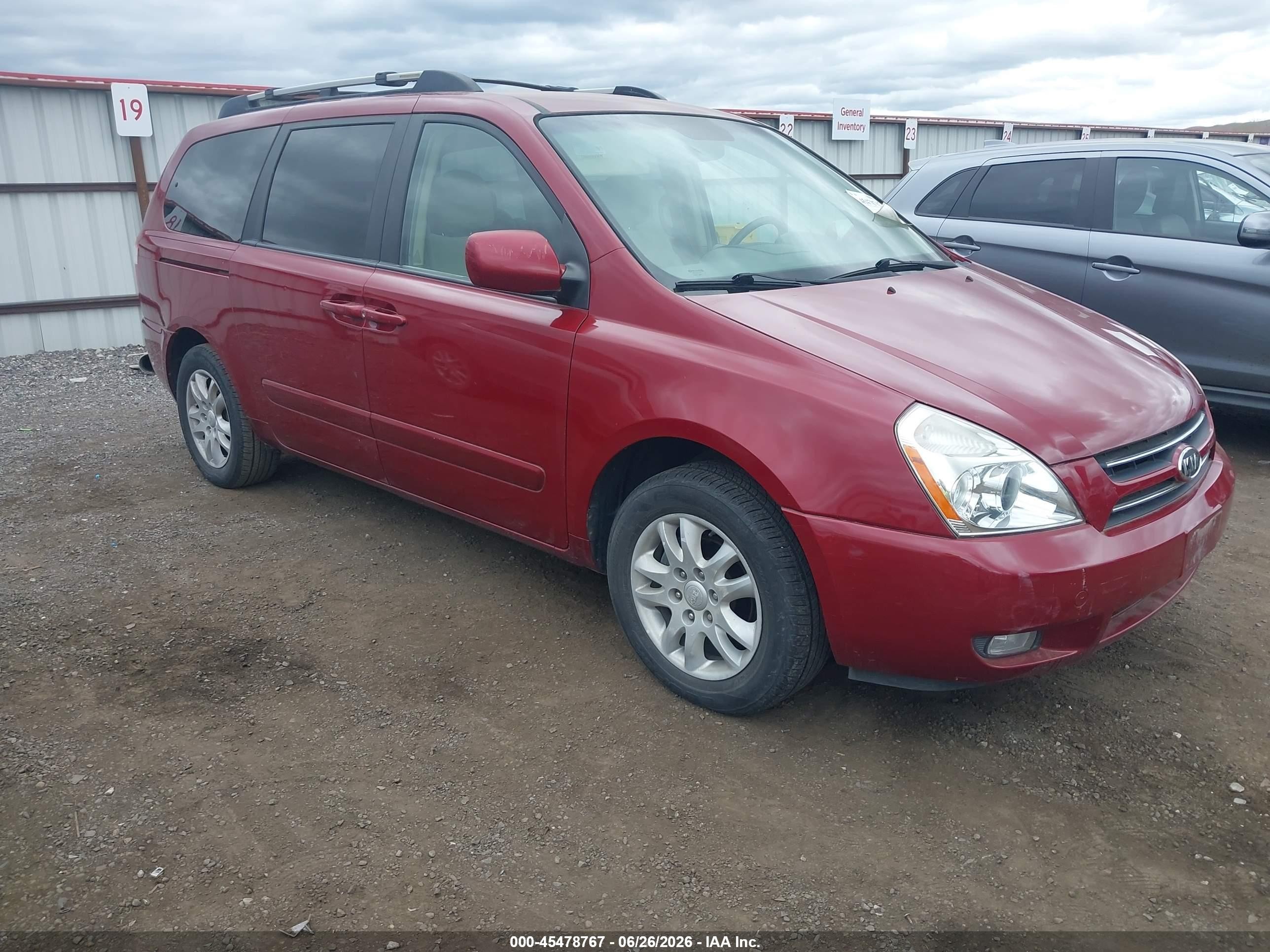2006 Kia Sedona Ex/lx Red vin: KNDMB233966069689