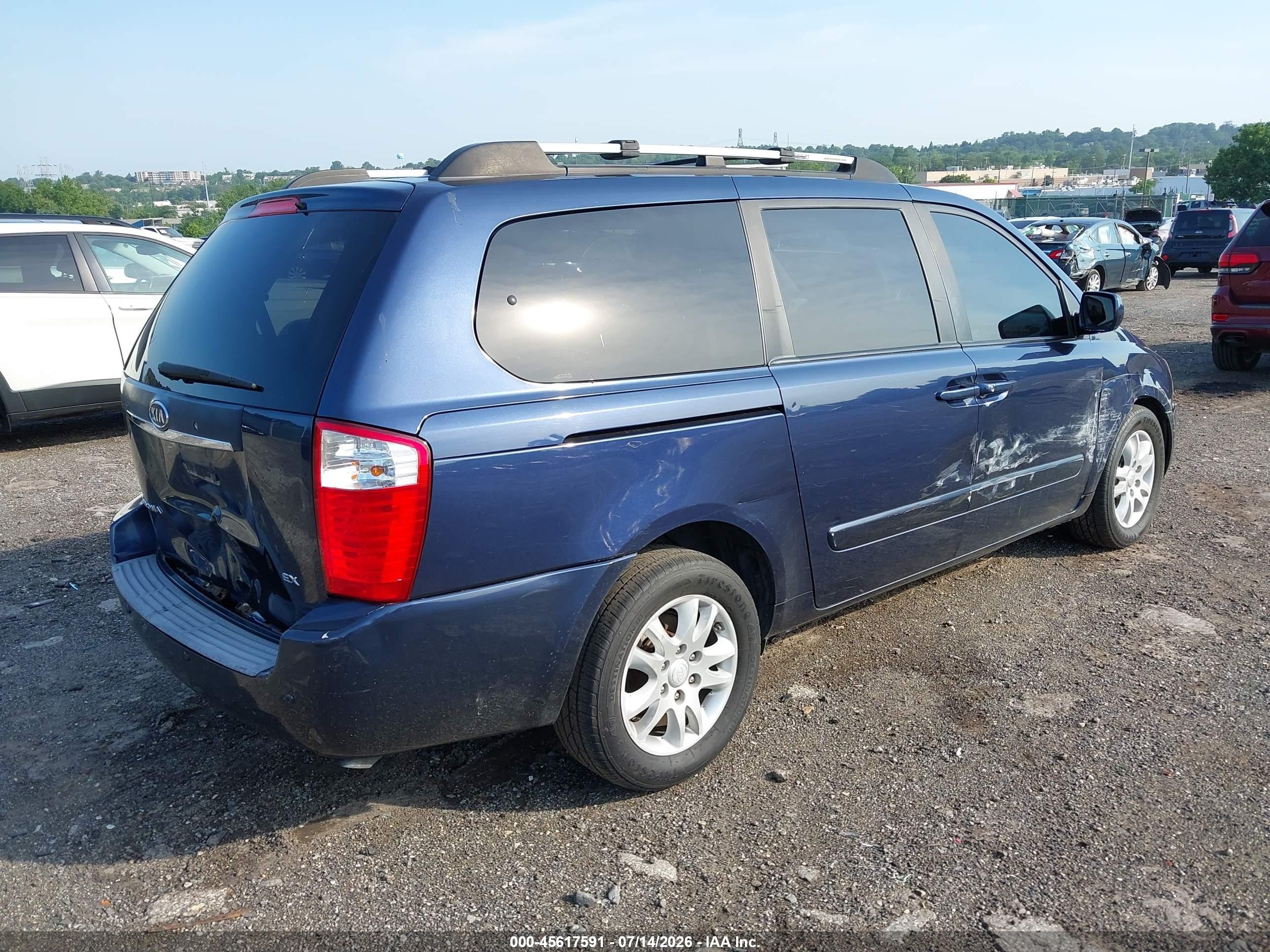 2007 Kia Sedona Ex Синий vin: KNDMB233976151603