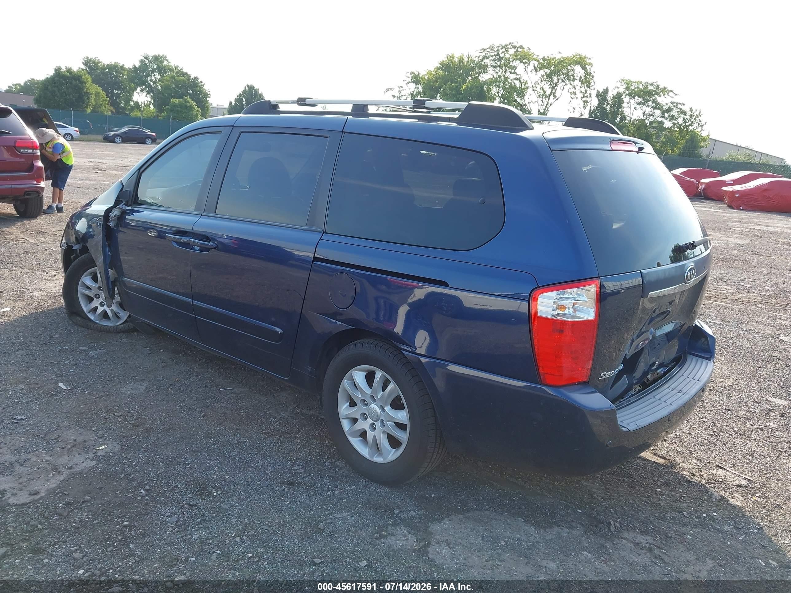 2007 Kia Sedona Ex Синий vin: KNDMB233976151603