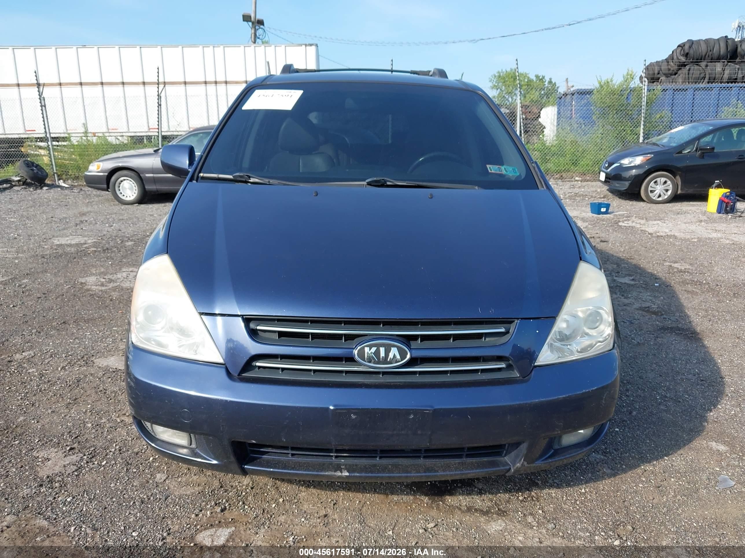 2007 Kia Sedona Ex Синий vin: KNDMB233976151603