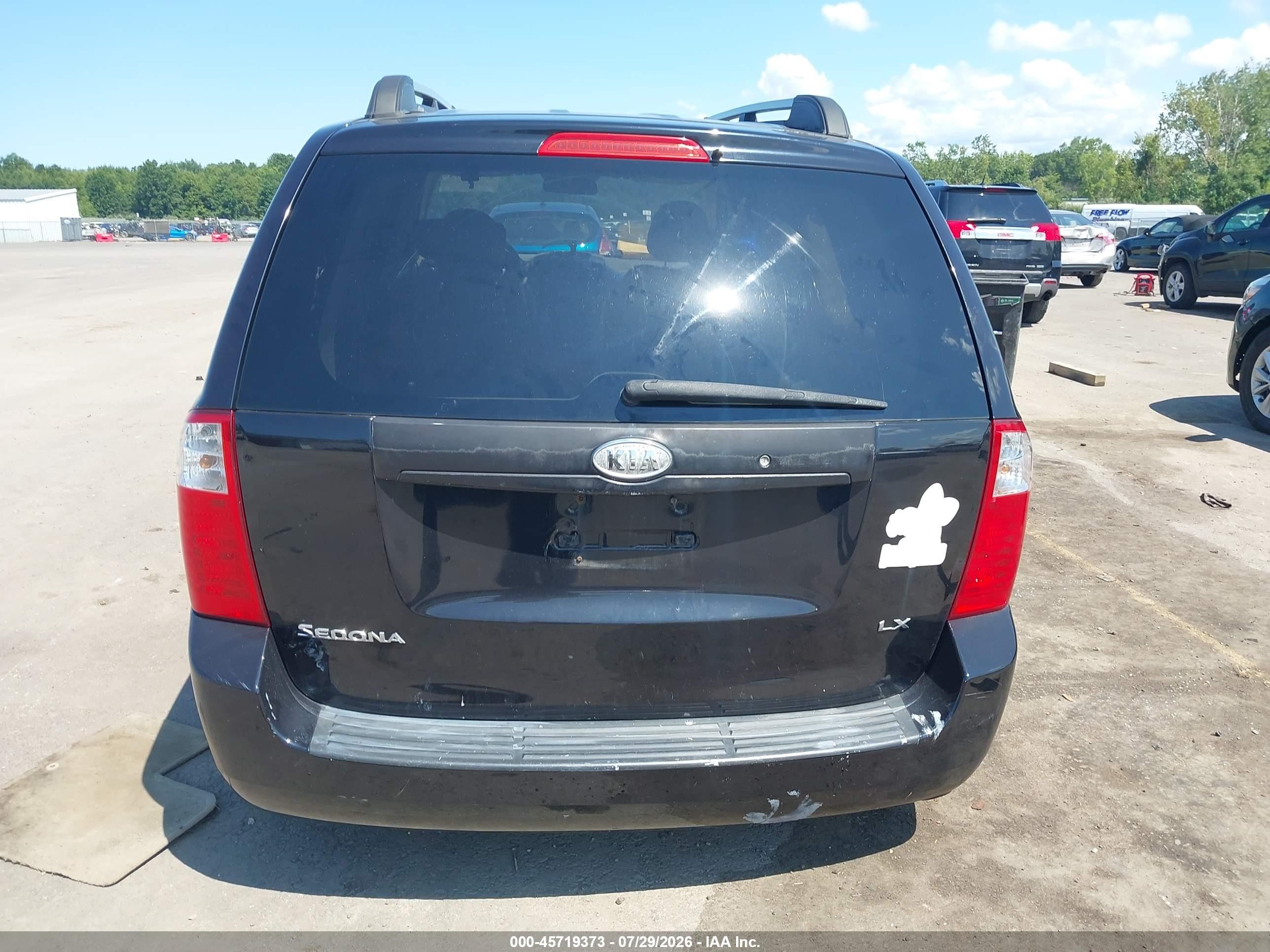 2008 Kia Sedona Lx Black vin: KNDMB233986194727