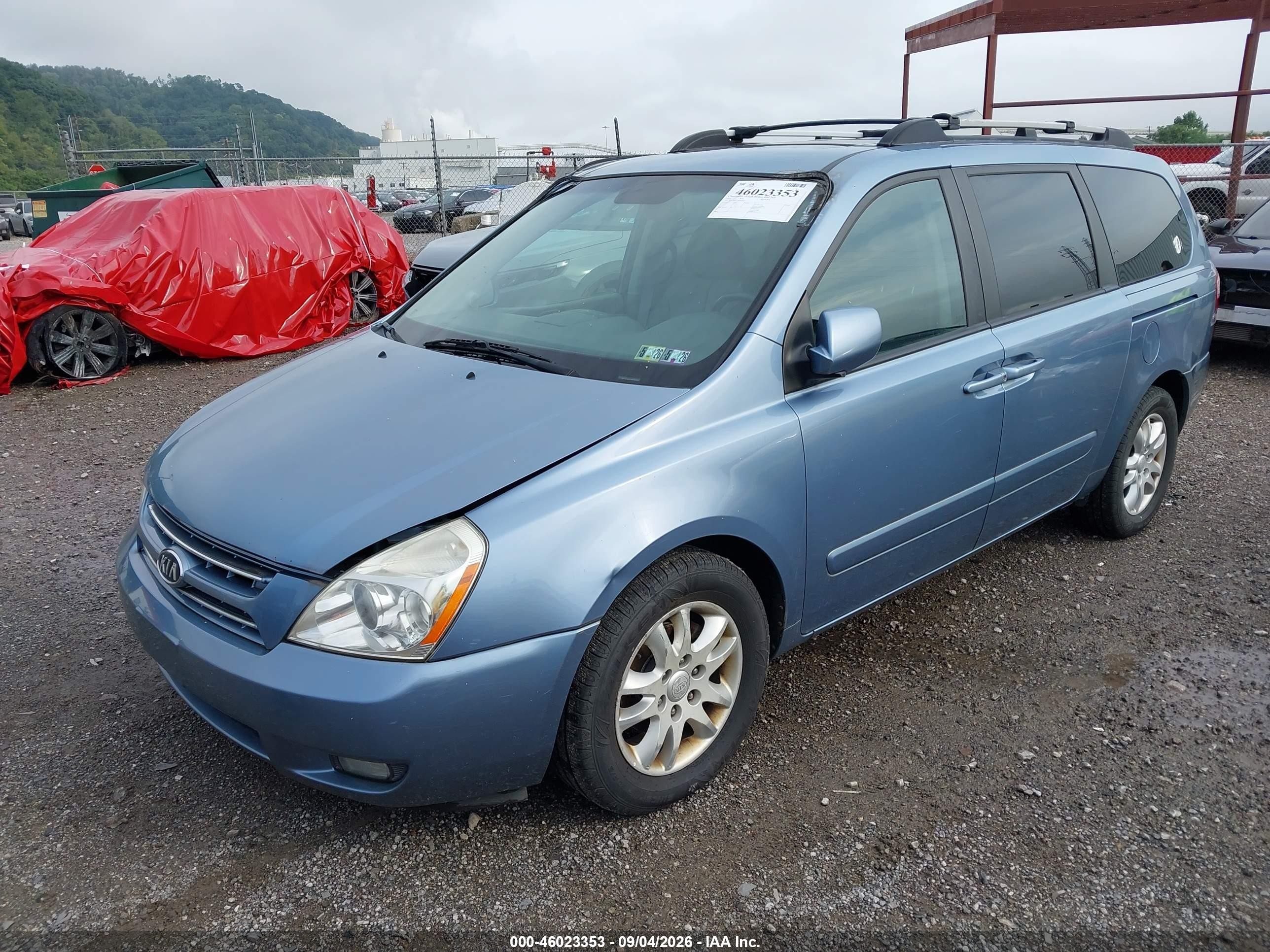 2008 Kia Sedona Ex Light Blue vin: KNDMB233986248950