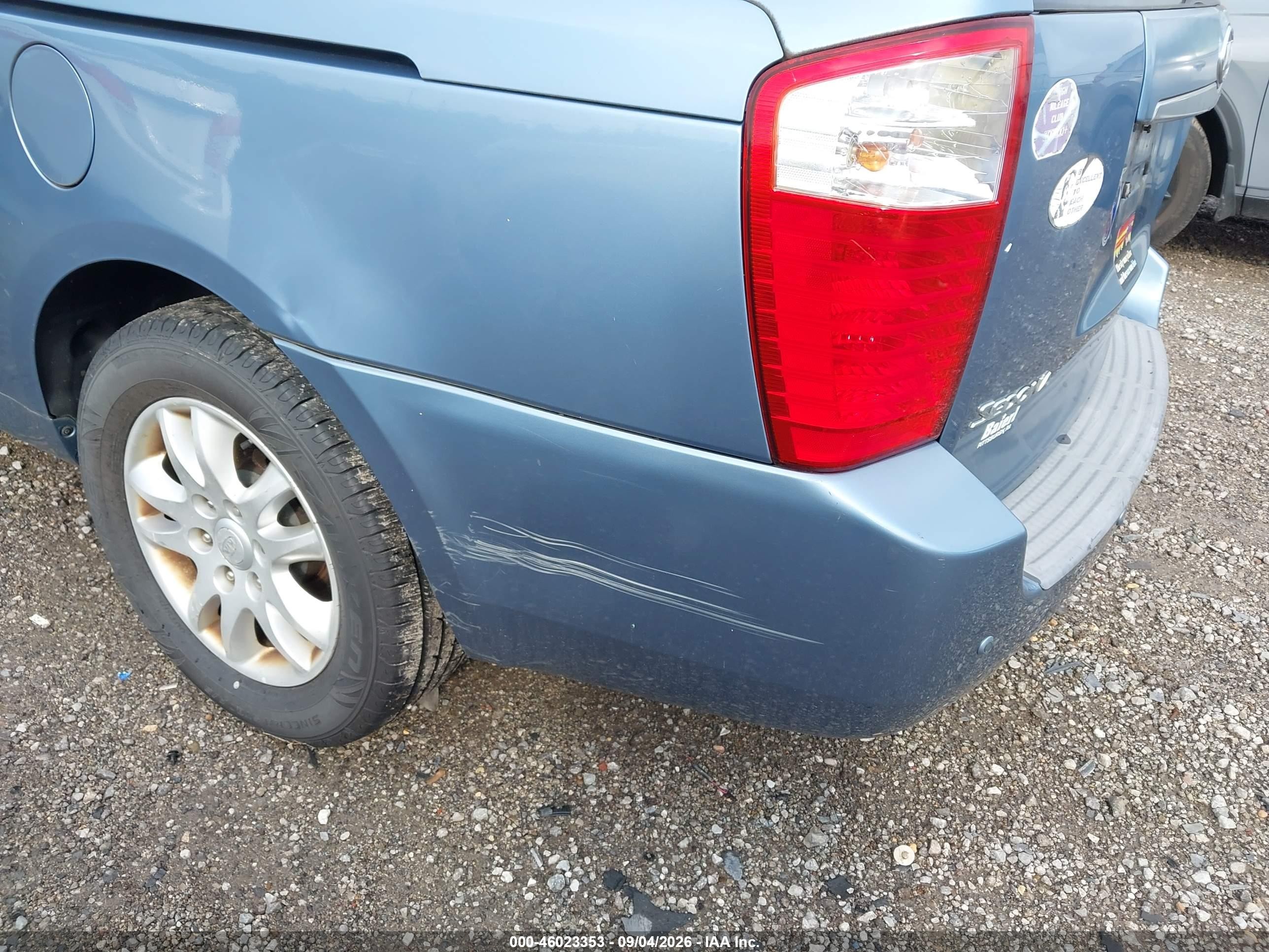 2008 Kia Sedona Ex Light Blue vin: KNDMB233986248950