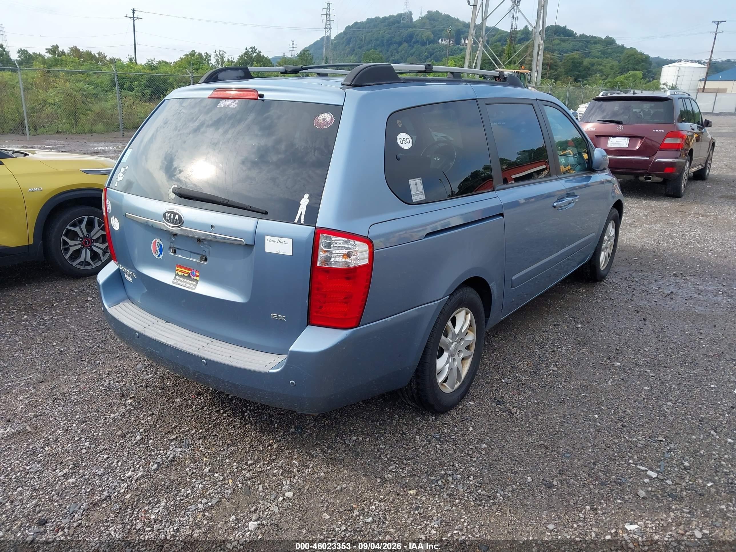 2008 Kia Sedona Ex Light Blue vin: KNDMB233986248950