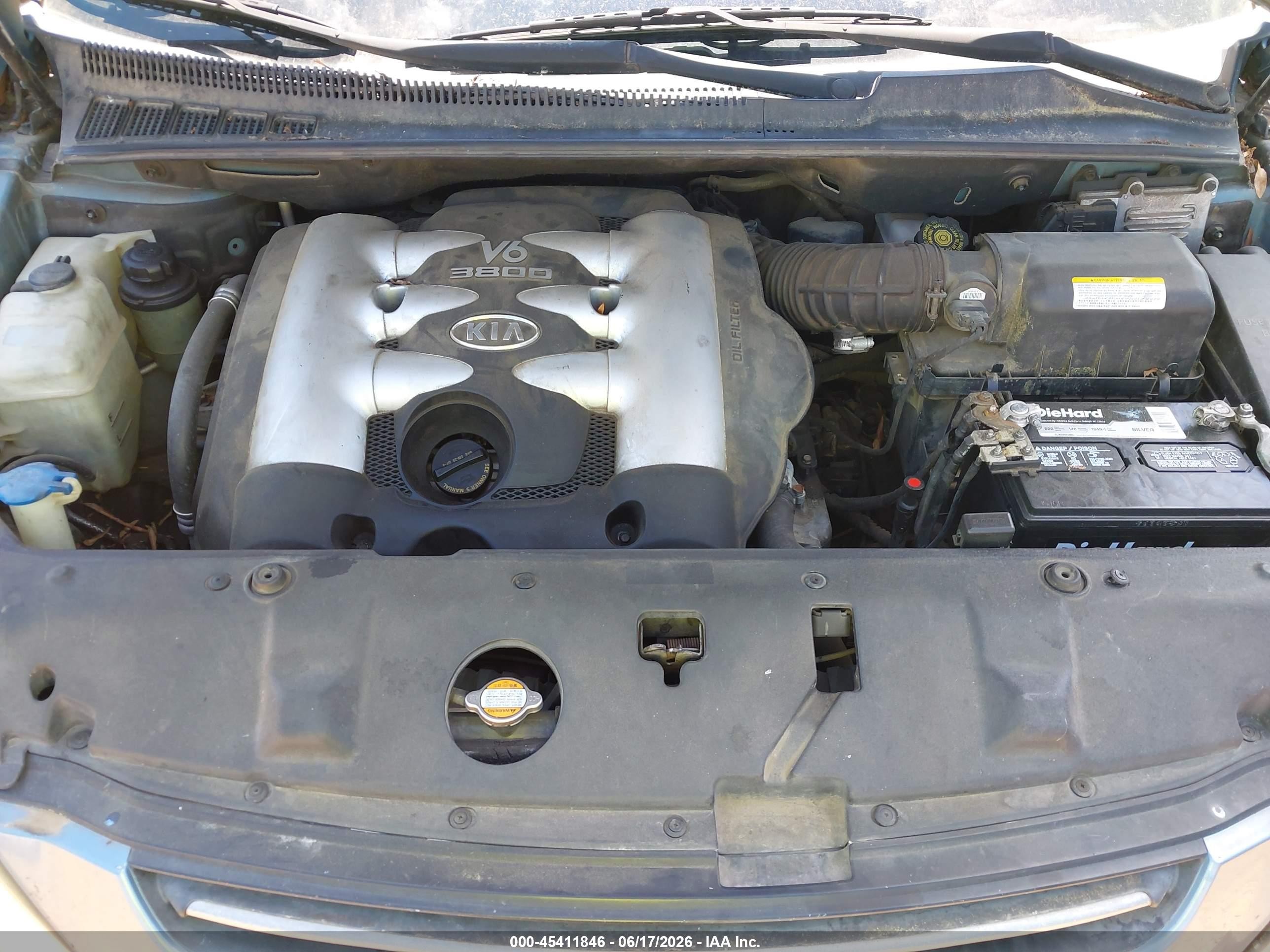 2006 Kia Sedona Ex/lx Light Blue vin: KNDMB233X66065652