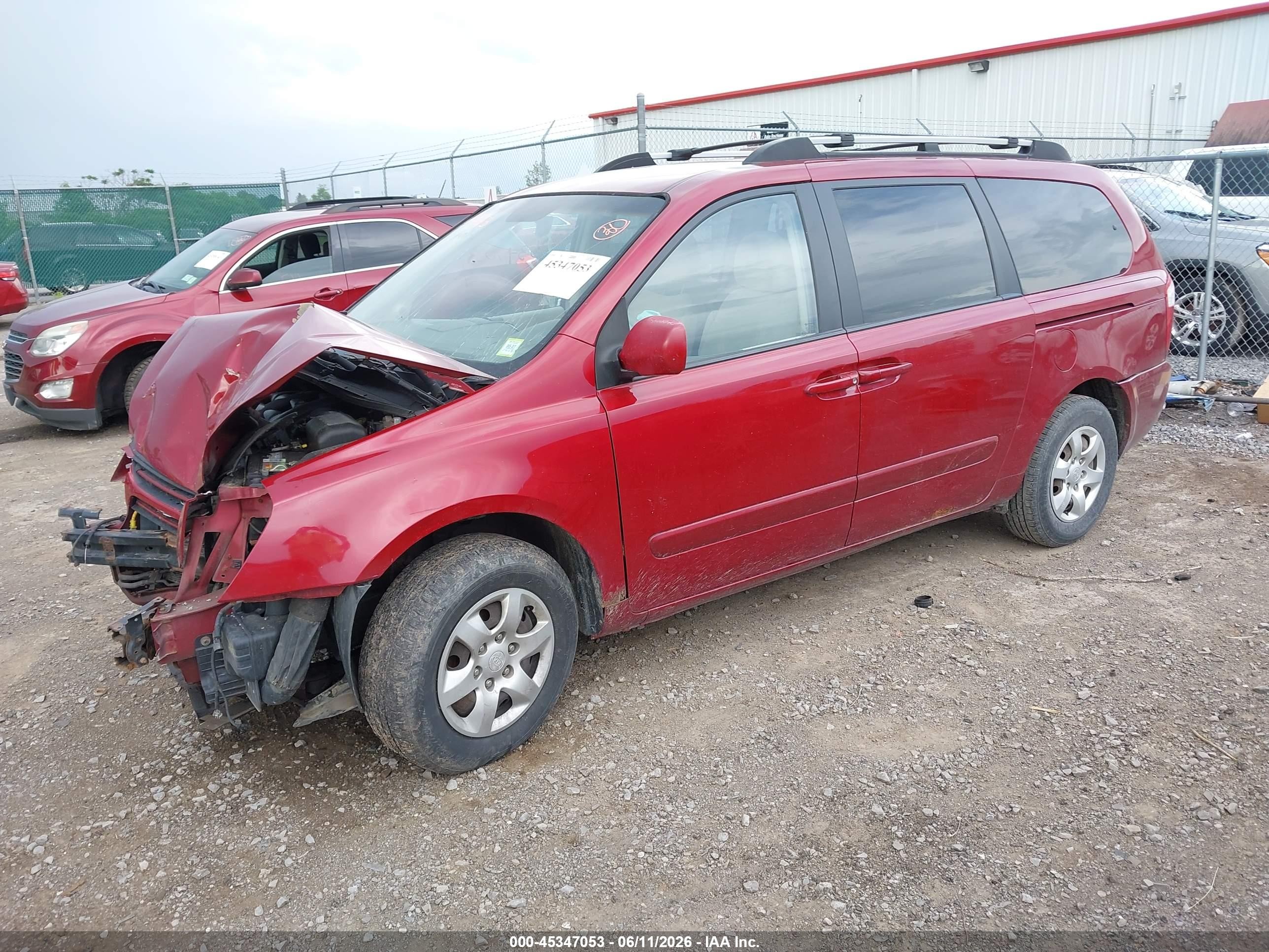 2007 Kia Sedona Lx Red vin: KNDMB233X76162822