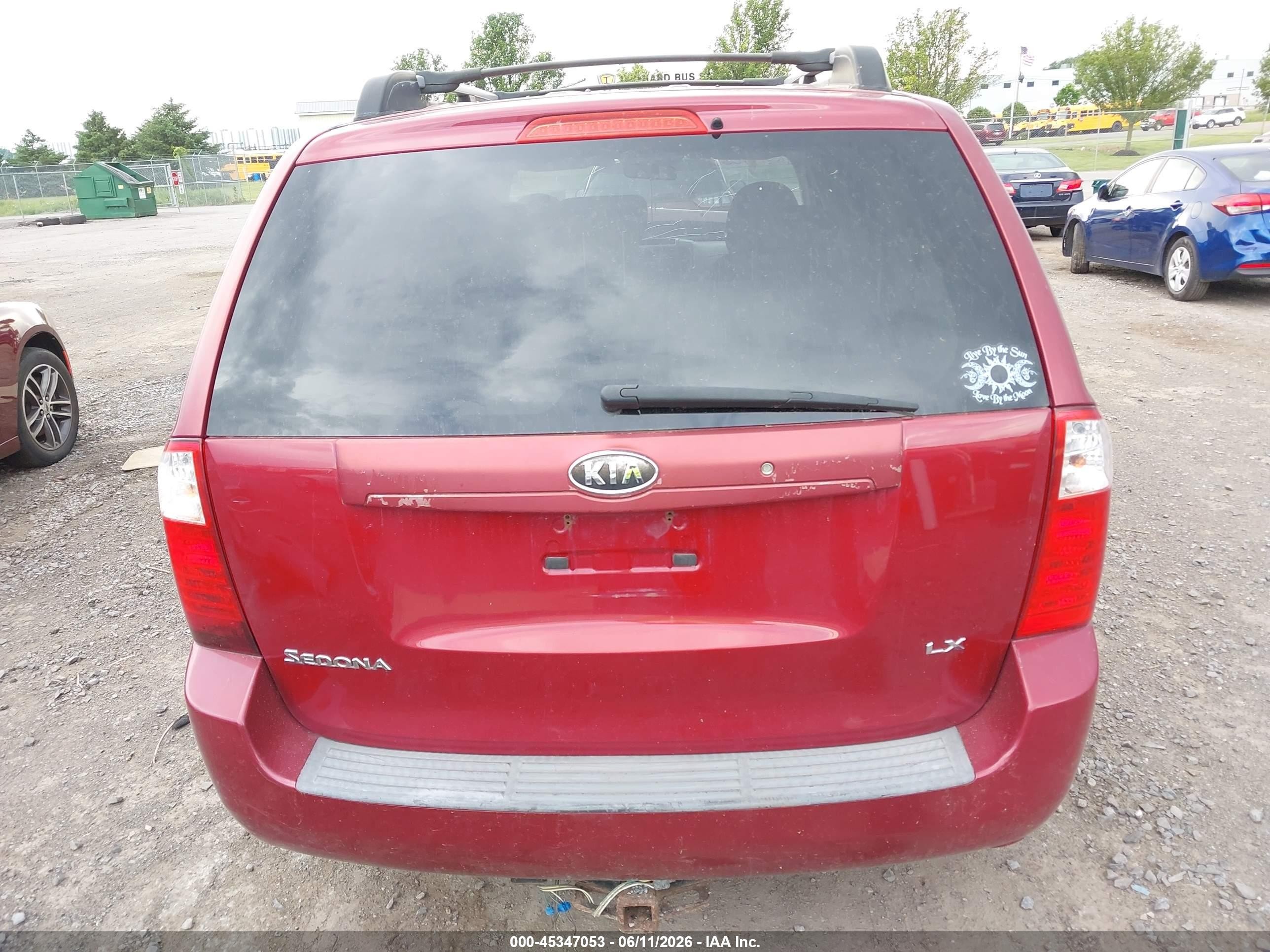 2007 Kia Sedona Lx Red vin: KNDMB233X76162822