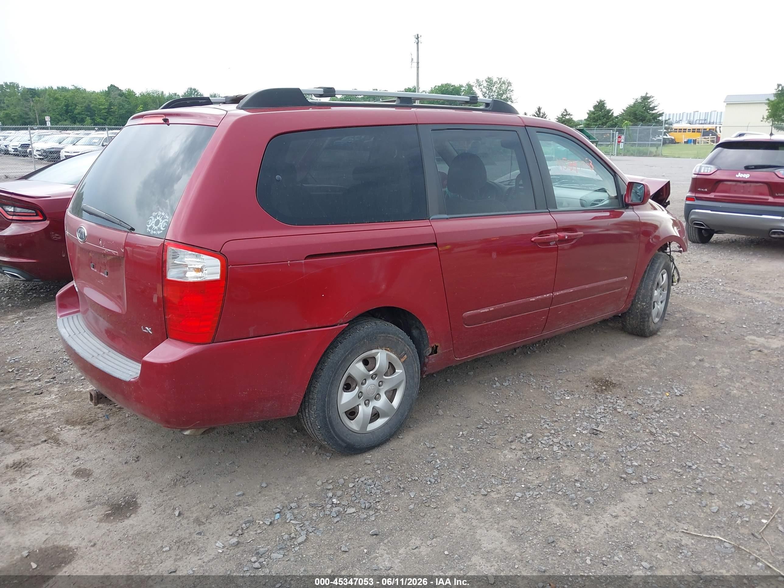 2007 Kia Sedona Lx Red vin: KNDMB233X76162822