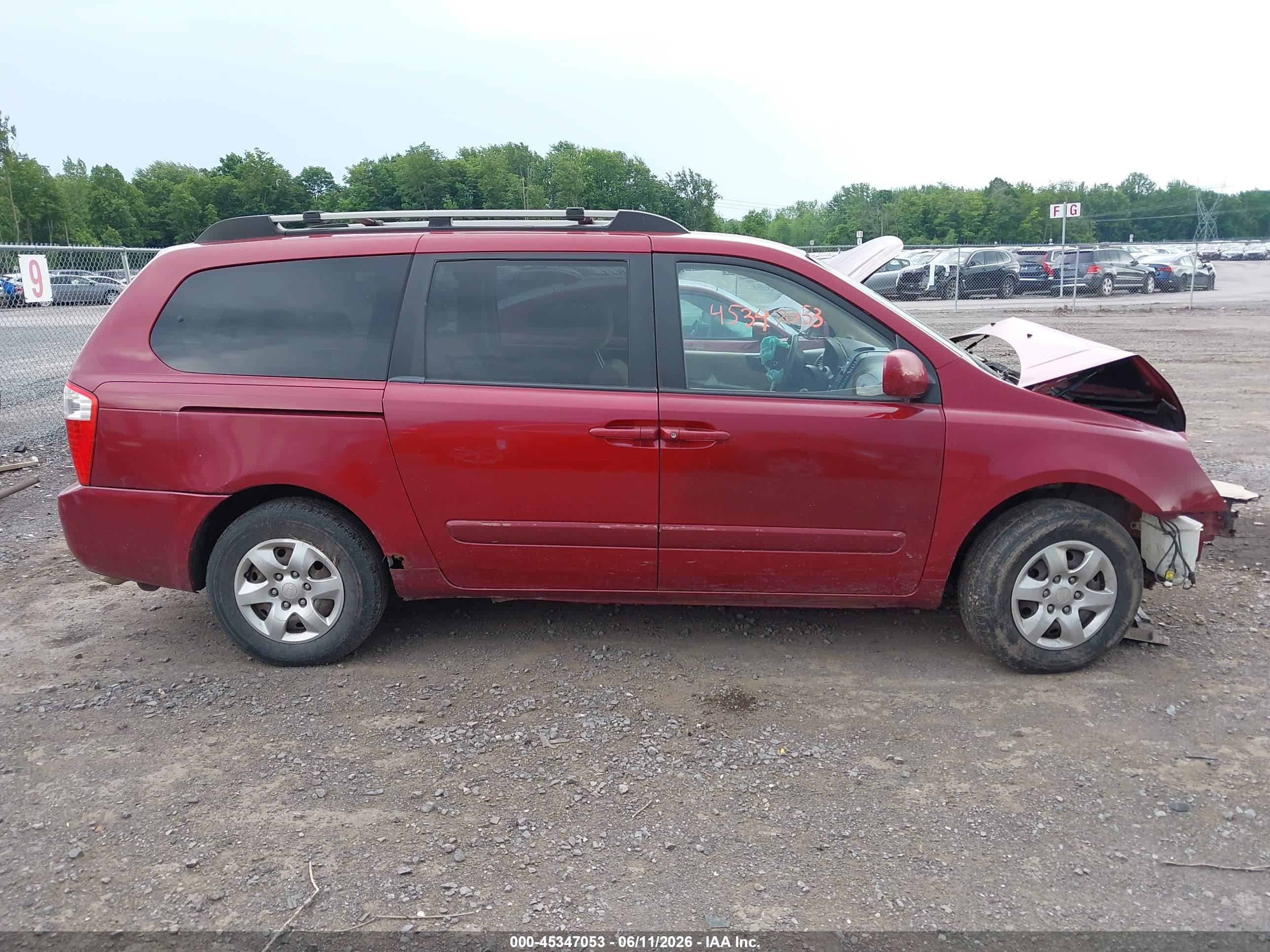 2007 Kia Sedona Lx Red vin: KNDMB233X76162822