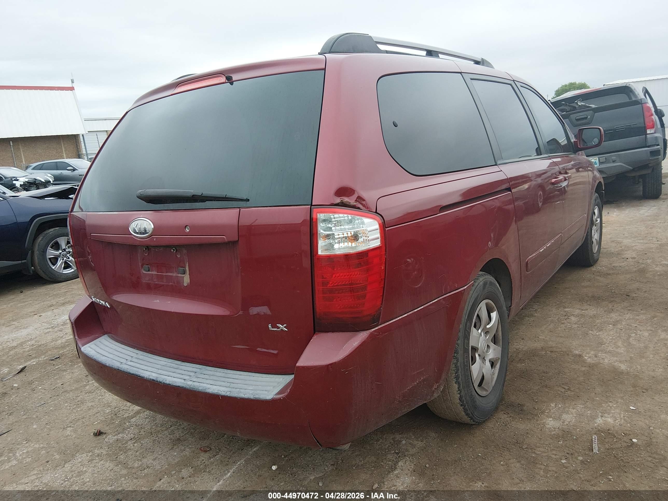 2008 Kia Sedona Lx Red vin: KNDMB233X86246124
