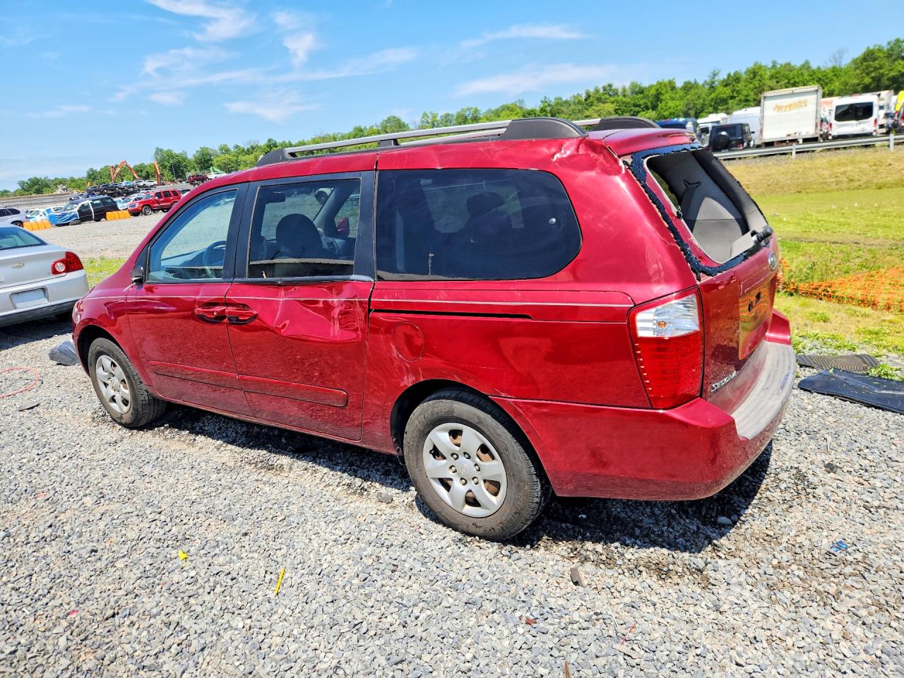 2008 Kia Sedona Lx Maroon vin: KNDMB233X86266311